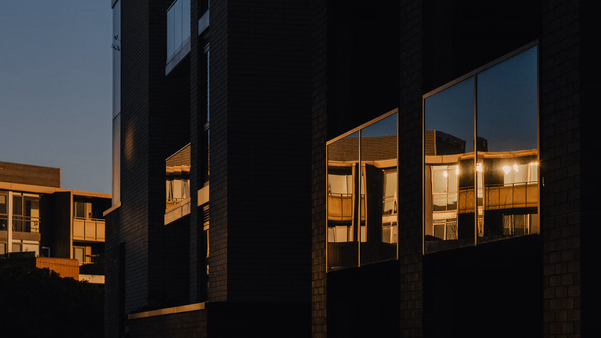 A street of Melbourne apartment buildings