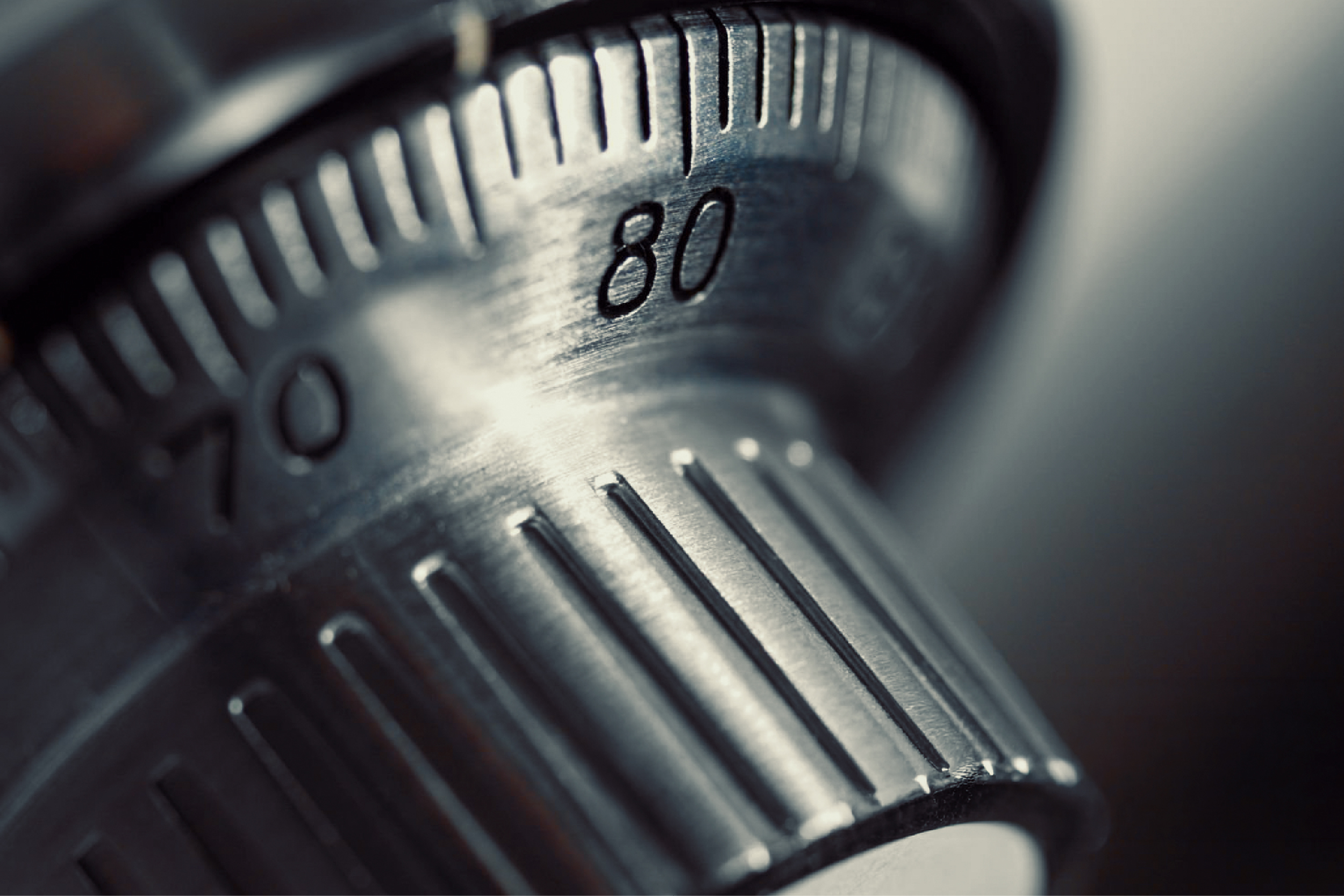 Calibrated dial on vault equipment.