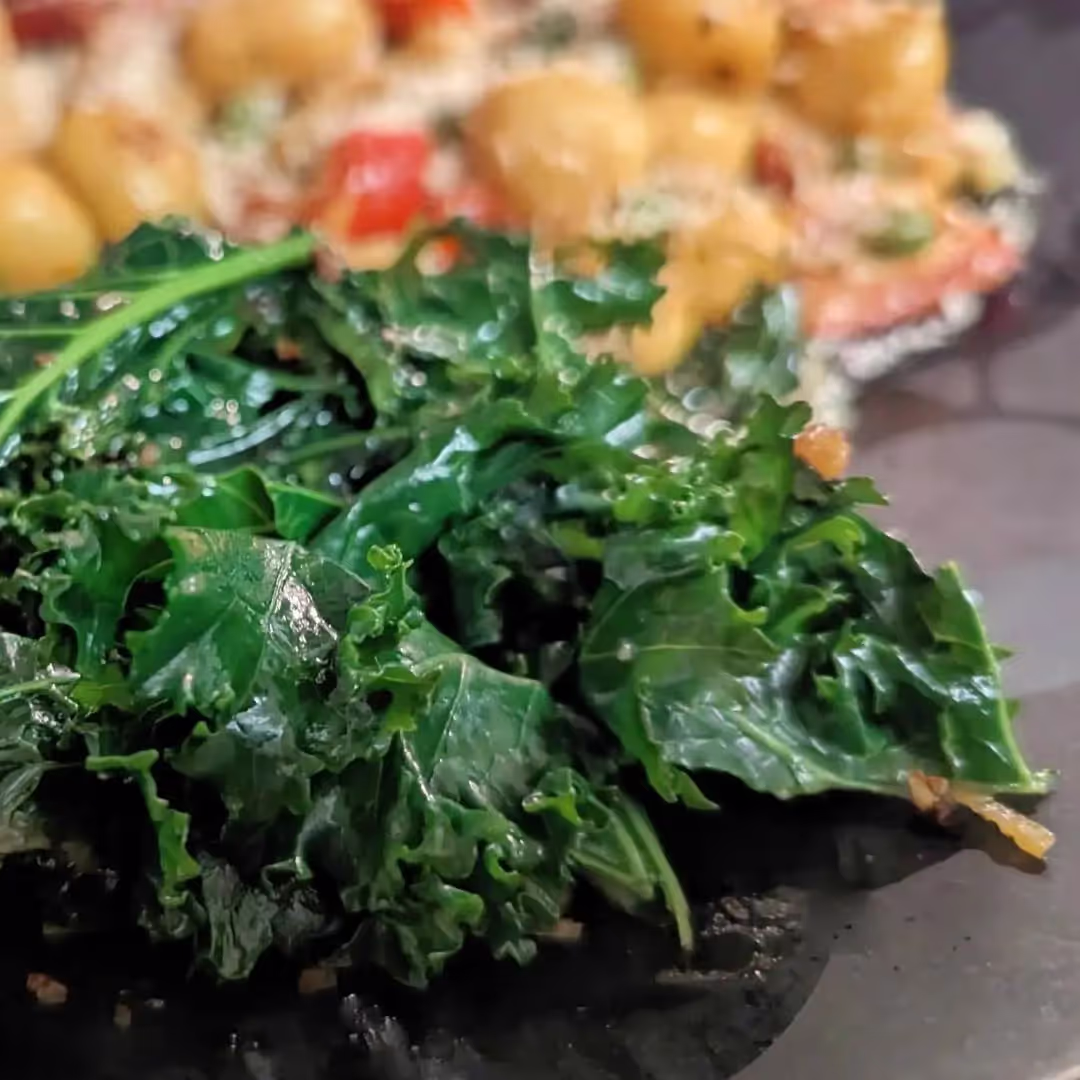 Garlic and Ginger Winter Greens from Tiny Health’s Danielle Shea Tan, author of 52 Small Changes for the Family