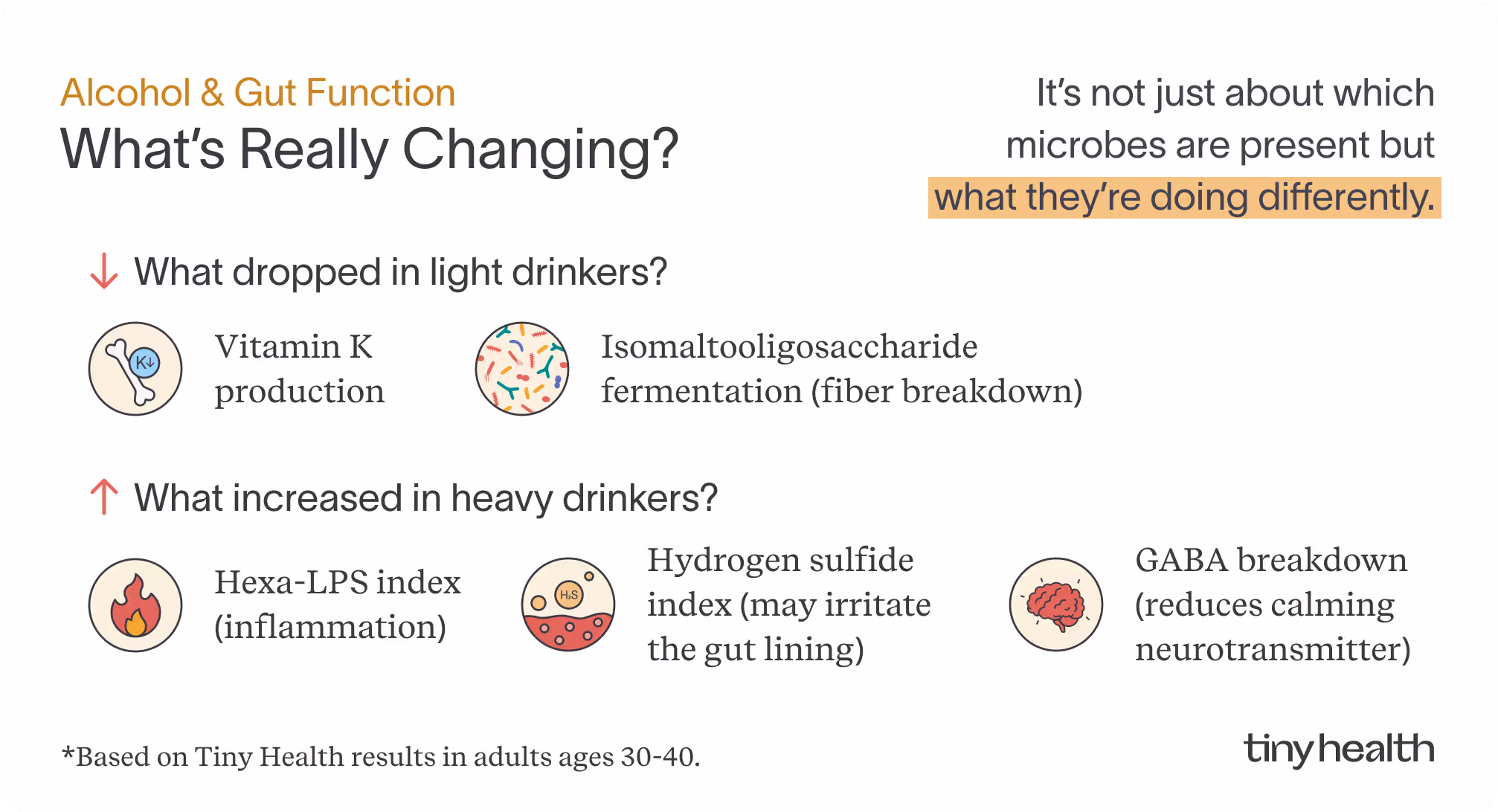 Alcohol & gut function: what's really changing? It's not just about which microbes are present but what they're doing differently.
