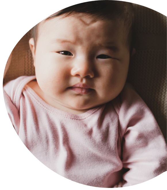 A picture of a baby smiling
