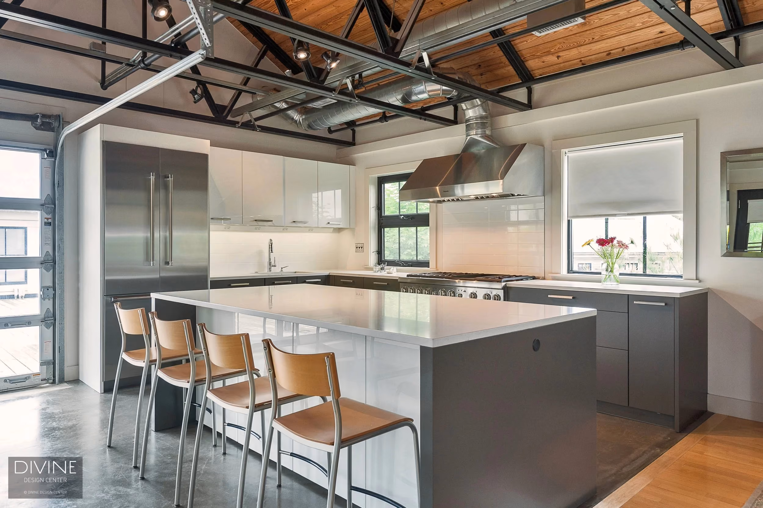 Boston Somerville Modern Inusstrial Loft Kitchen