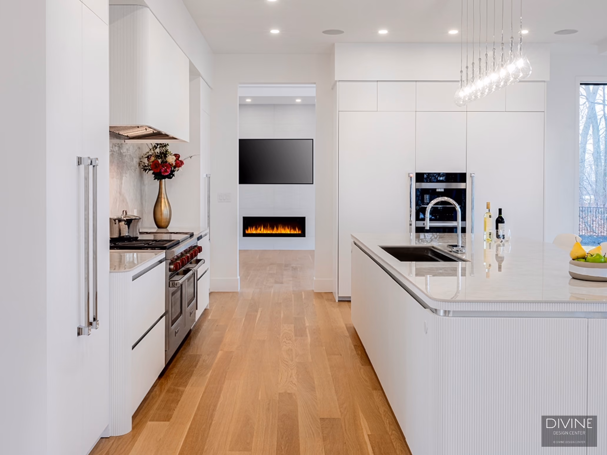 Custom Italian All-White & Wood Kitchen in Newton, MA