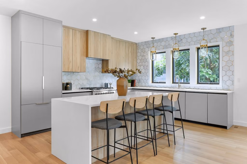 Newton, MA Modern Tri-Tone Kitchen Remodel