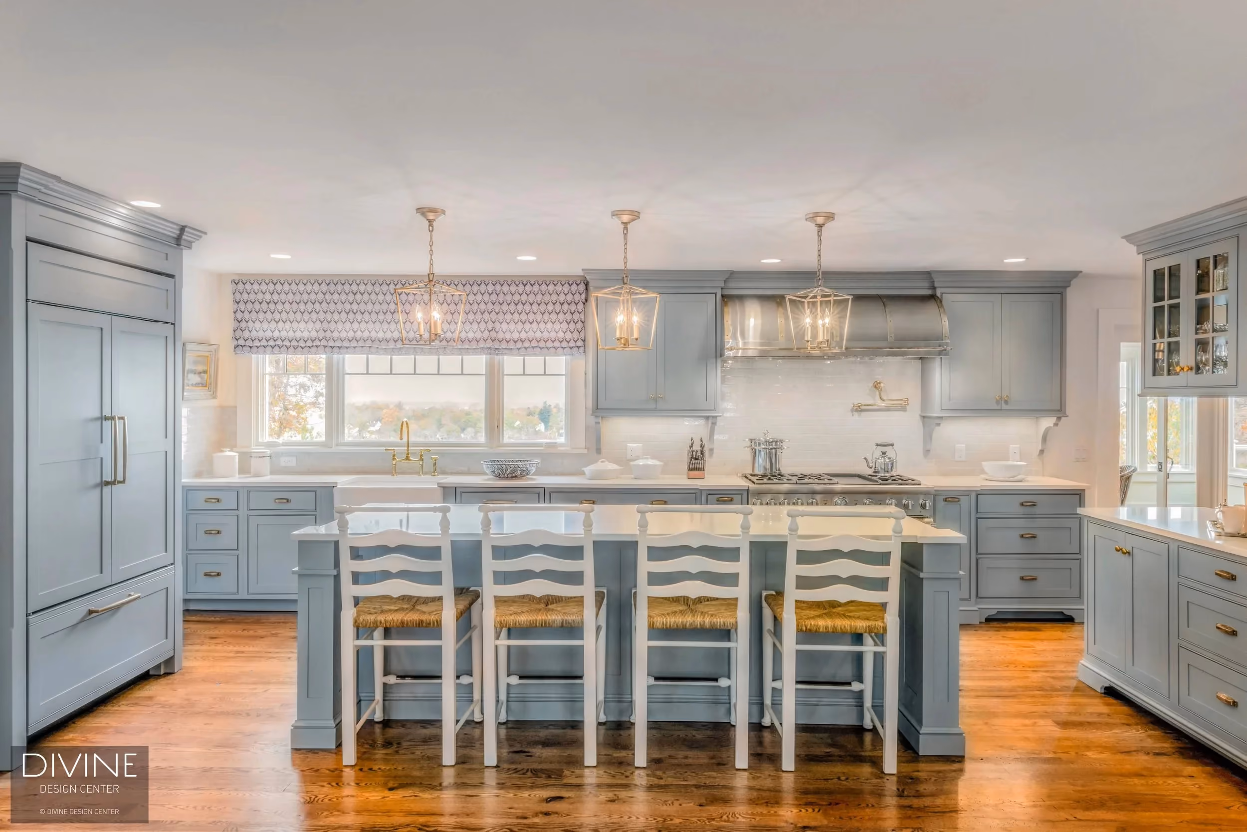 Cape Cod Traditional Kitchens with Gold Copper Accents