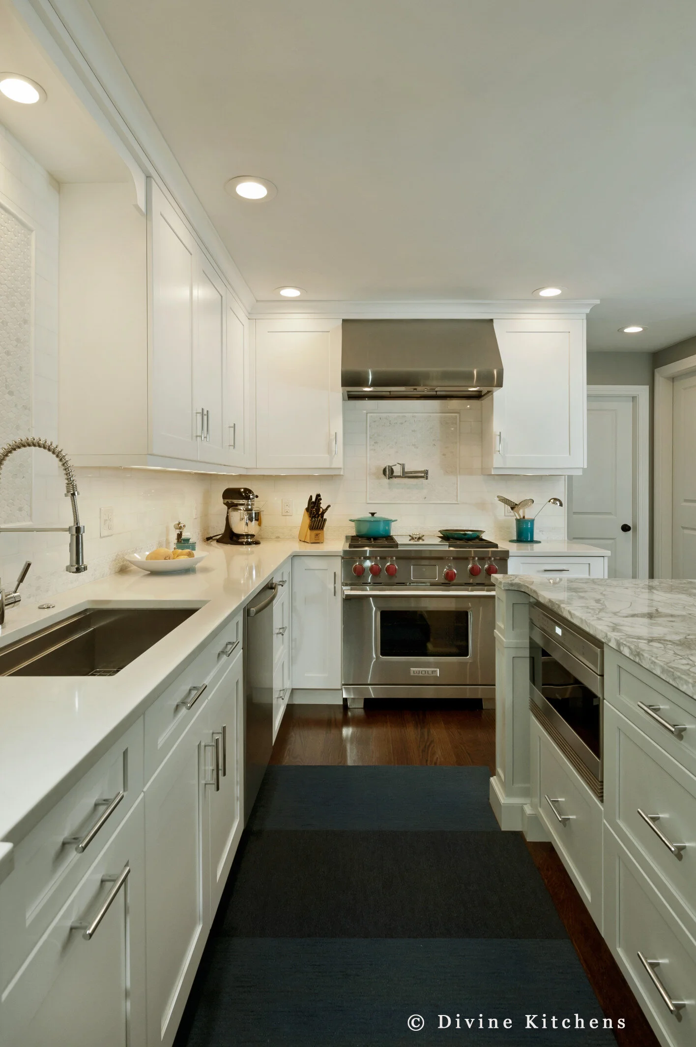 Boston South End Transitional Kitchen Wolf Pro Refrigerator