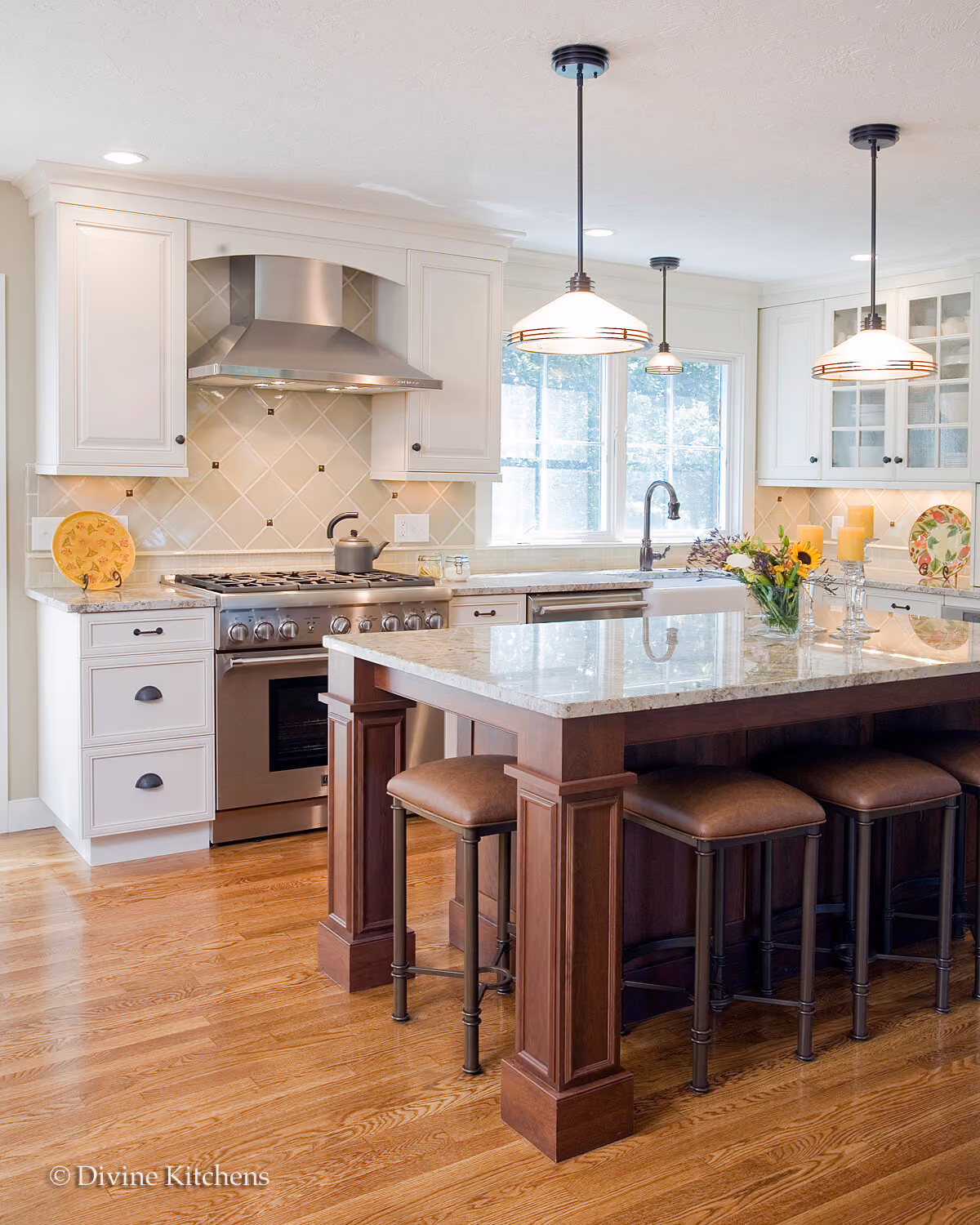MetroWest Traditional Kitchen Two Tone Island, by Divine Design Center