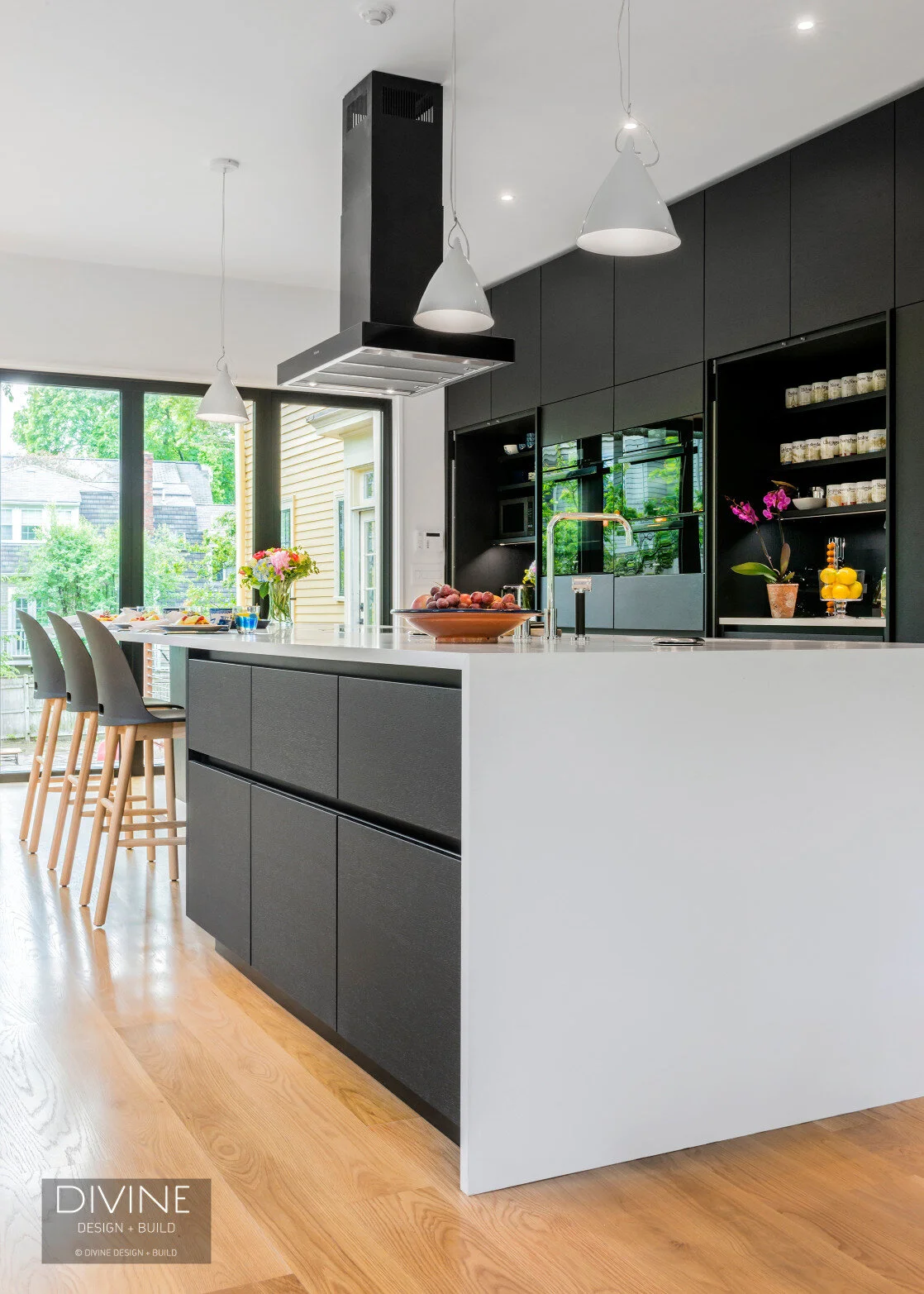 Cambridge Contemporary Modern Black Leicht Kitchen in Victorian