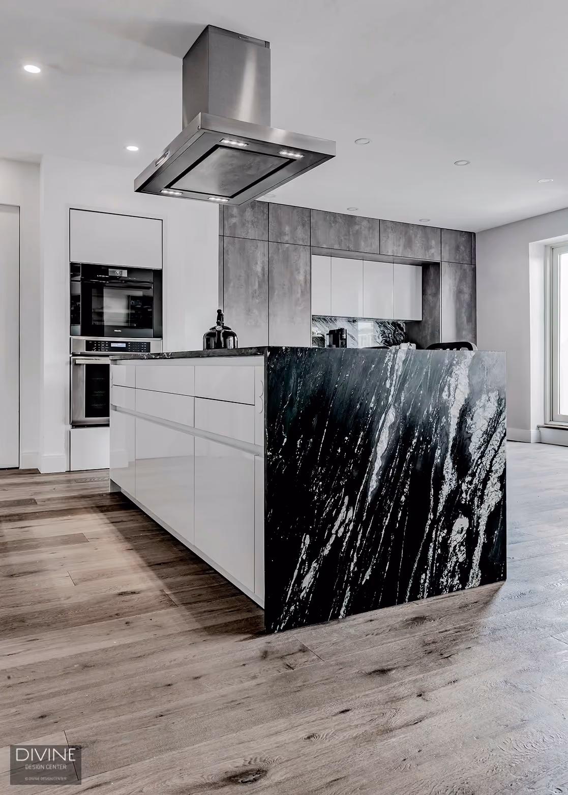 Boston South End Contemporary Kitchen With  Slate Countertops