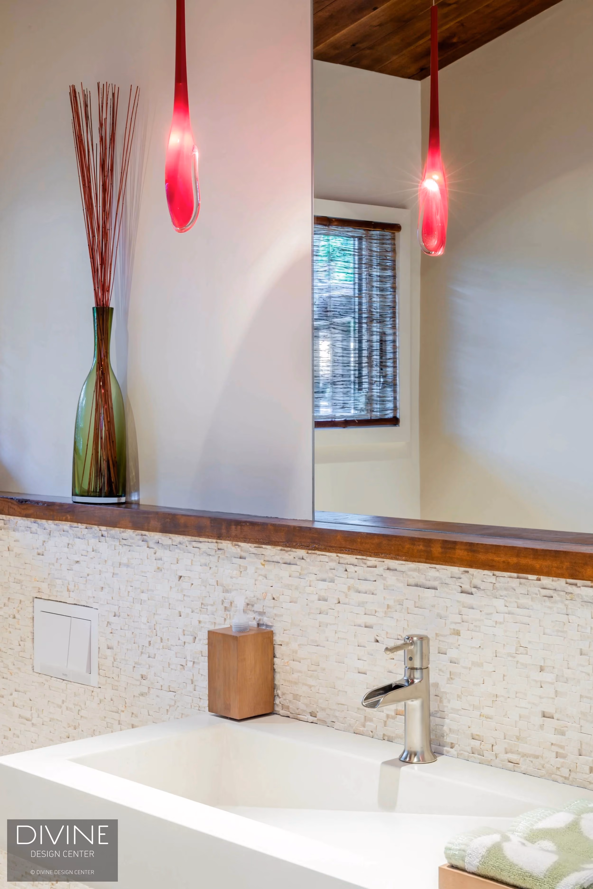 Newton Modern Frank Lloyd Wright Powder Room, by Divine Design Center
