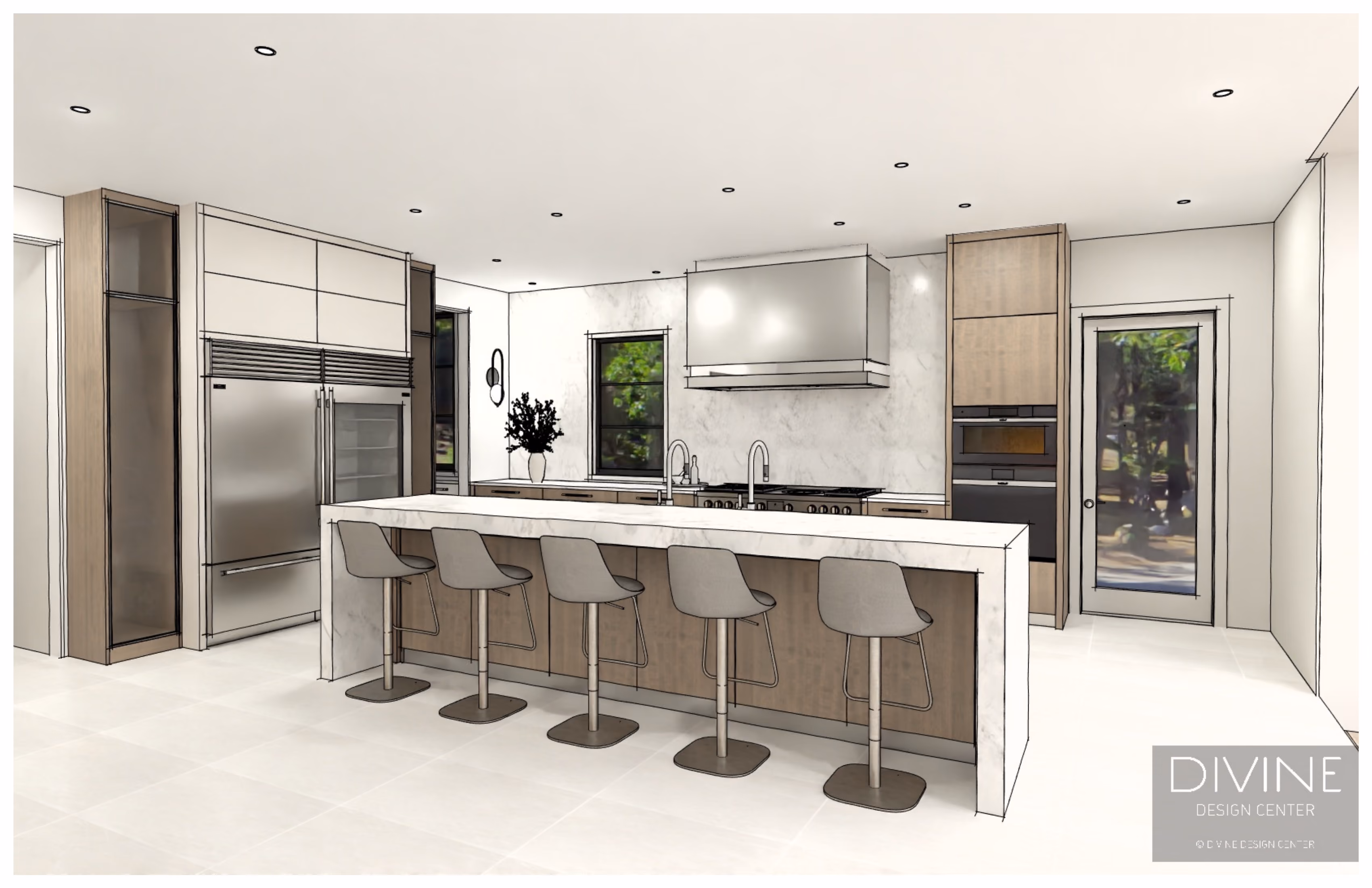 Amagansett Farm House: kitchen, by Divine Design Center (view 2)