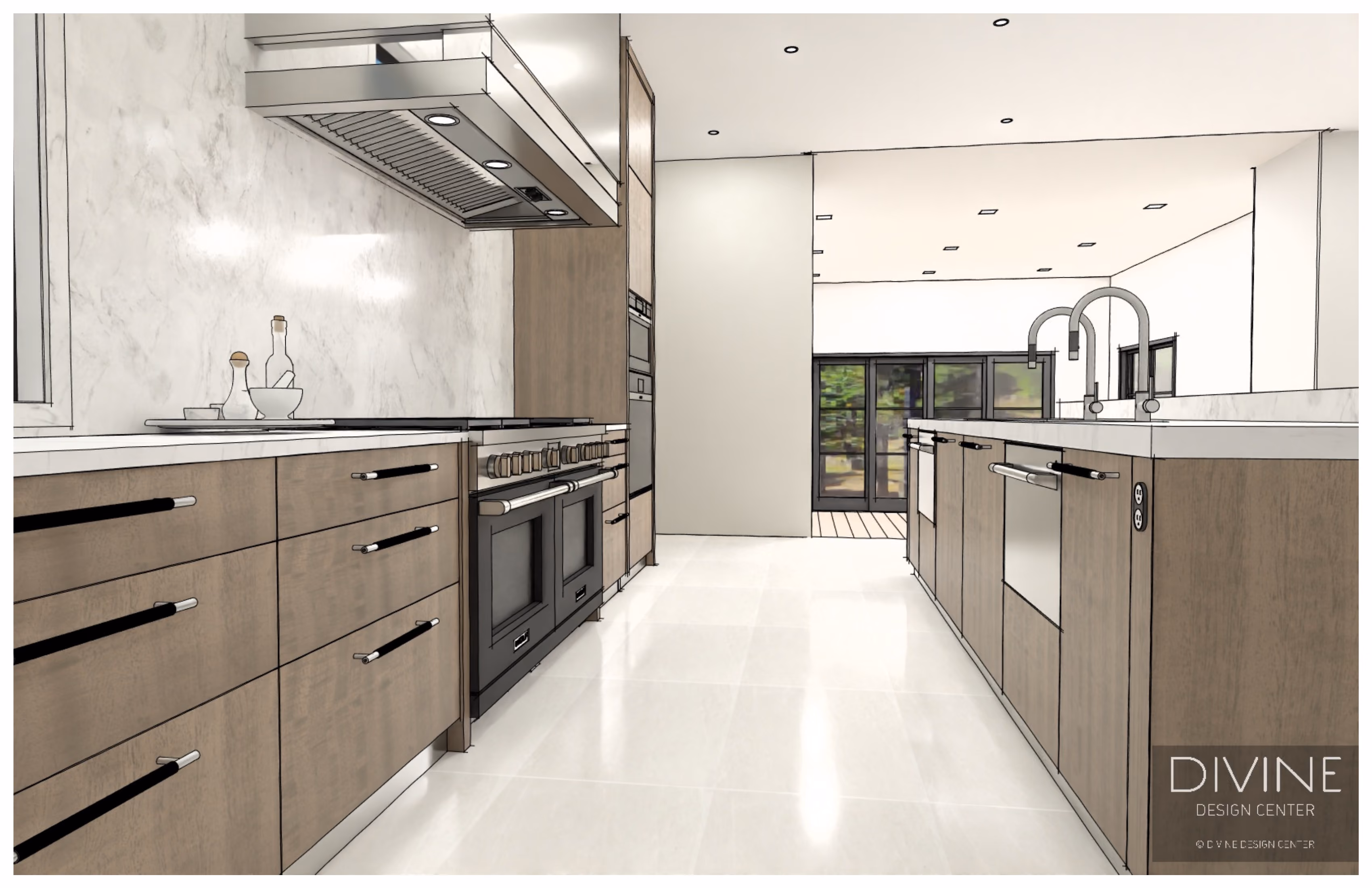 Amagansett Farm House: kitchen, by Divine Design Center (view 3)