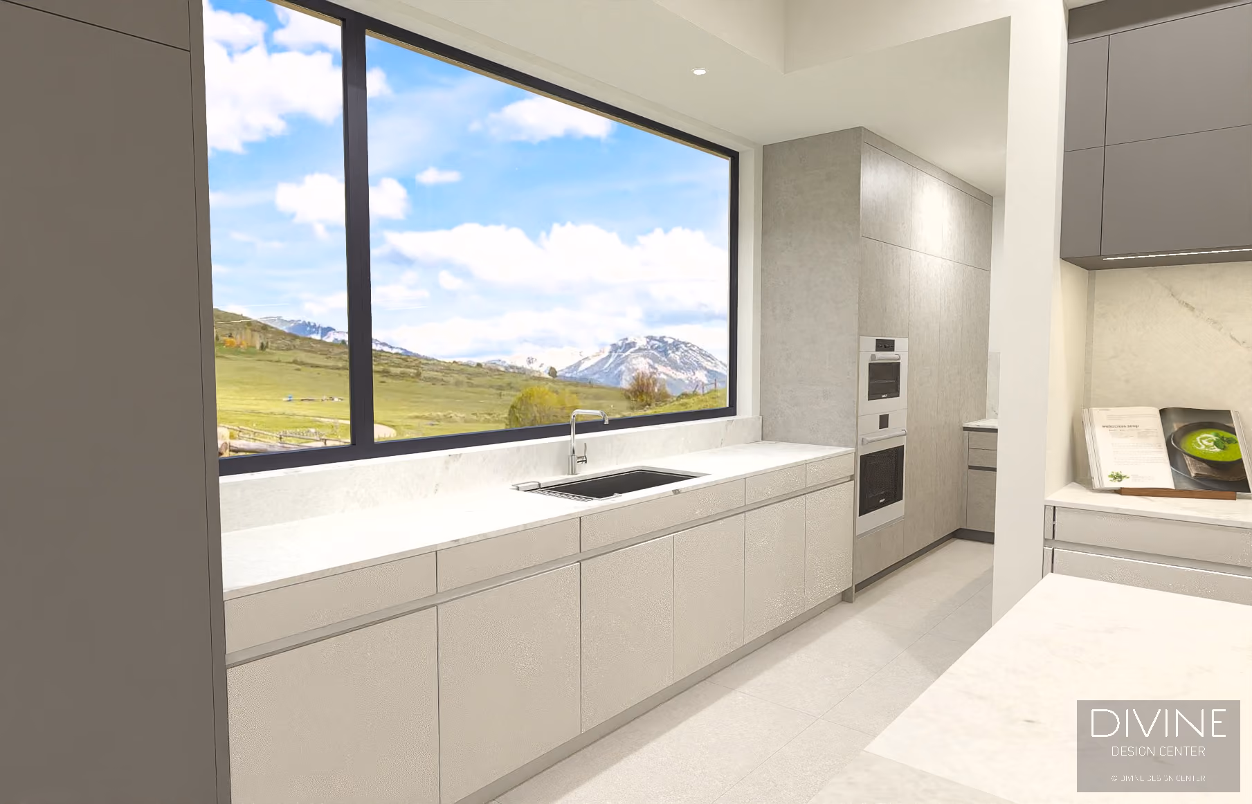 Family Ranch: kitchen preliminary design drawing in Jackson Hole, Wyoming, by Divine Design Center (view 6)