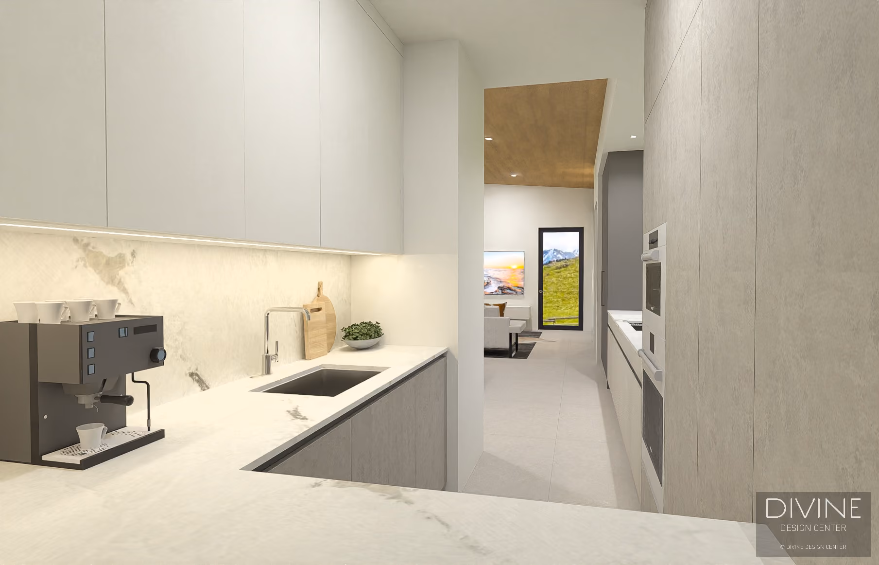 Family Ranch: kitchen preliminary design drawing in Jackson Hole, Wyoming, by Divine Design Center (view 8)