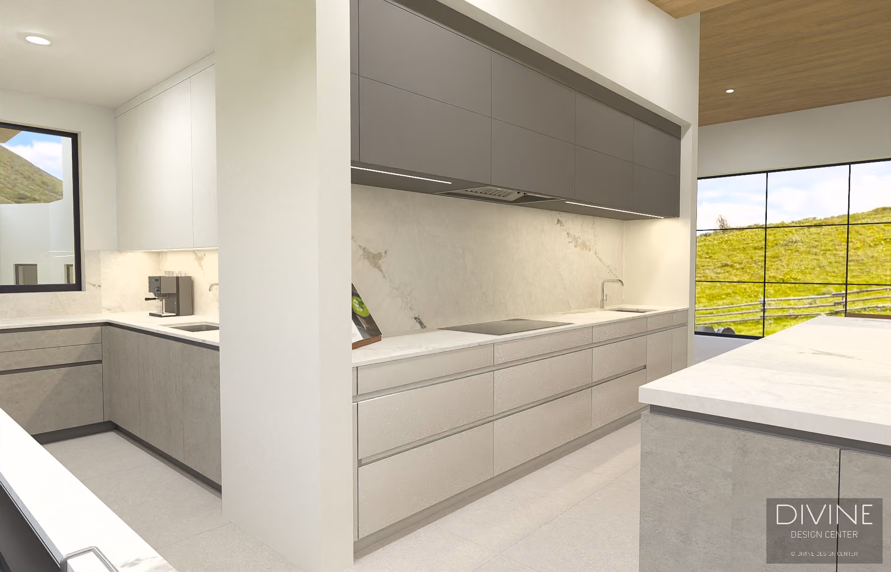 Family Ranch: kitchen preliminary design drawing in Jackson Hole, Wyoming, by Divine Design Center (view 12)