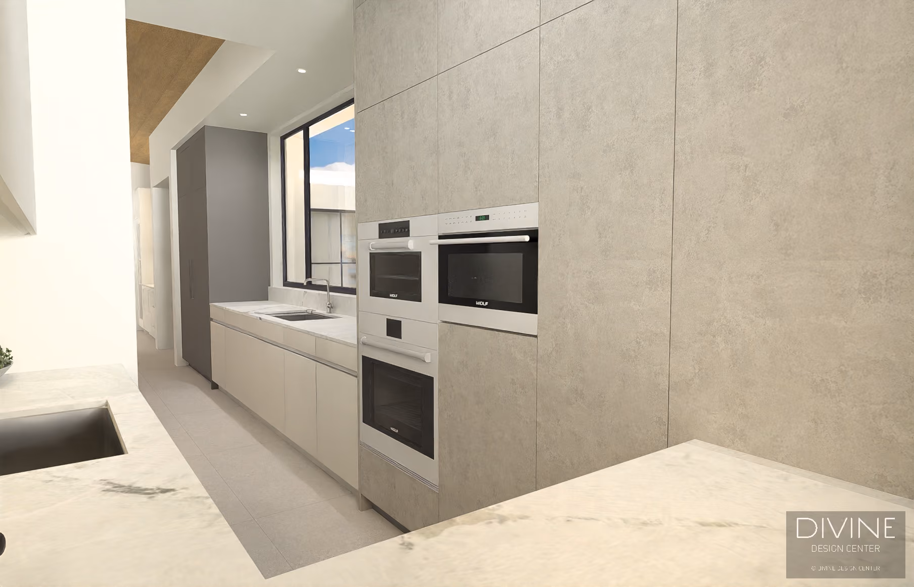 Family Ranch: kitchen preliminary design drawing in Jackson Hole, Wyoming, by Divine Design Center (view 9)