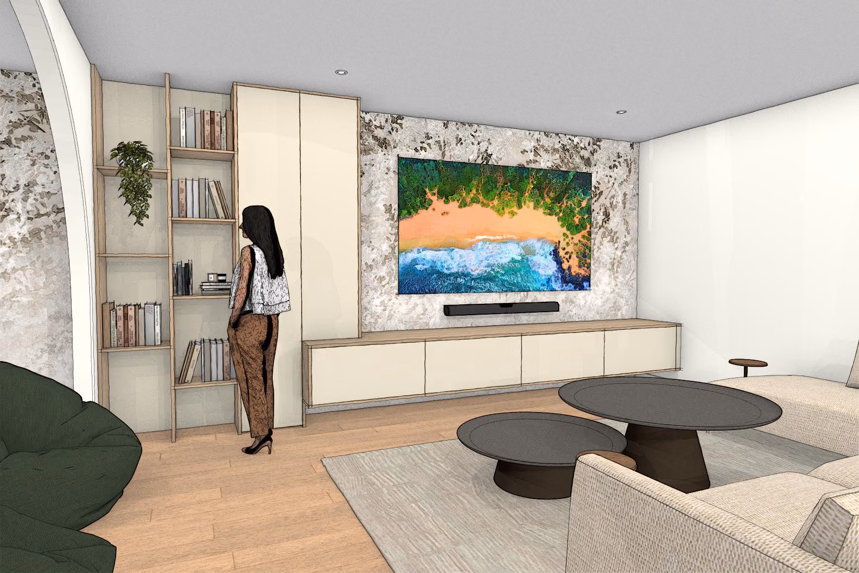 Beauty and the Basement in Suburban Boston, by Divine Design Center (view 1)