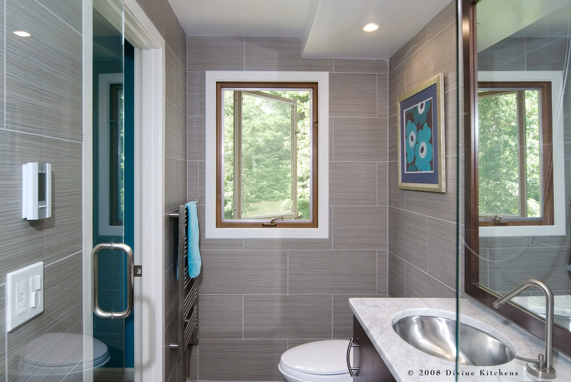 Boston Modern Transitional Colorful Guest Bathroom