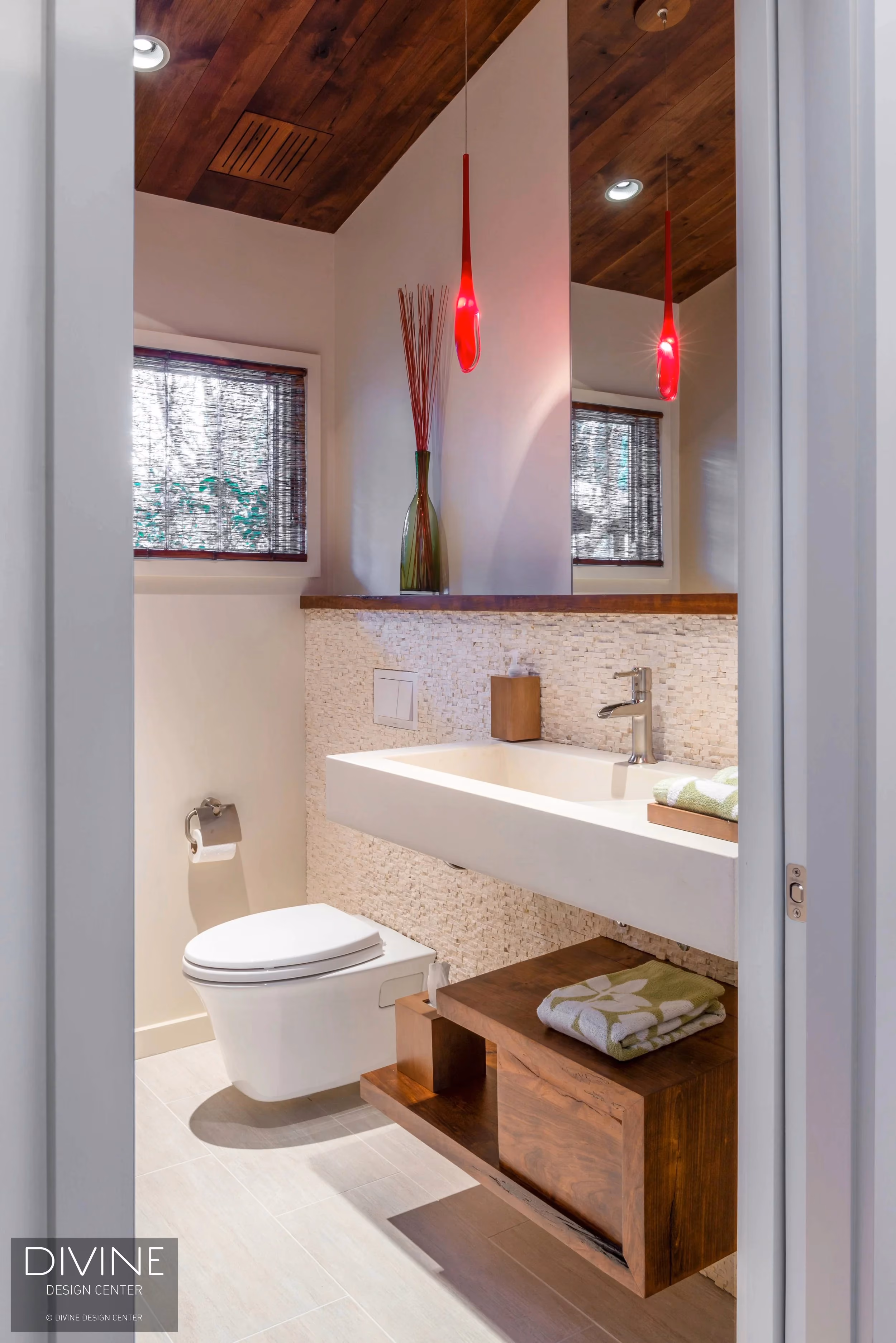 Newton Modern Frank Lloyd Wright Powder Room, by Divine Design Center (view 5)