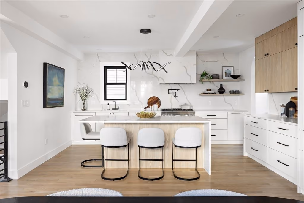 Arched, Wood-Toned Modern Kitchen in Cambridge, by Divine Design Center (view 2)