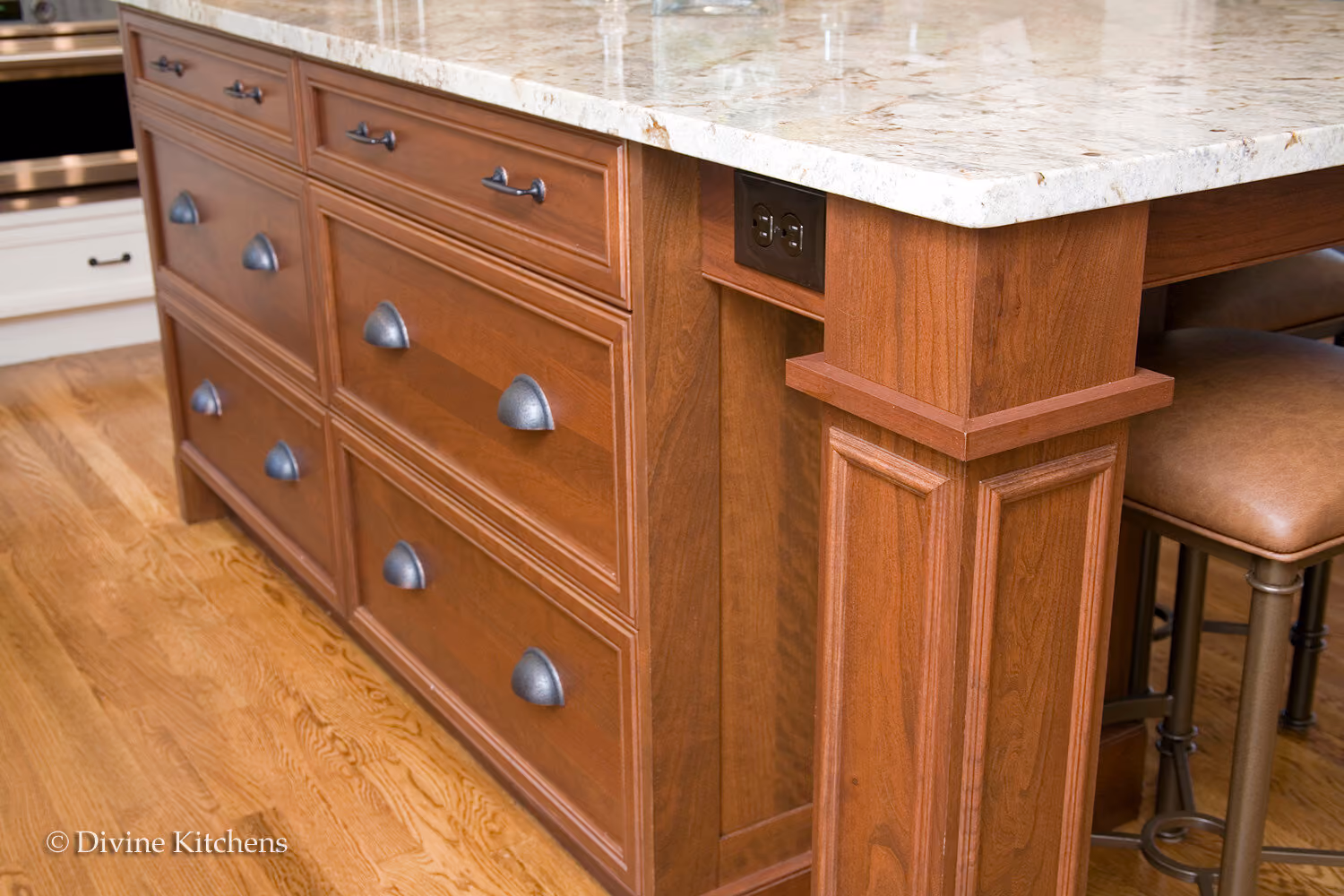 MetroWest Traditional Kitchen Two Tone Island, by Divine Design Center (view 1)