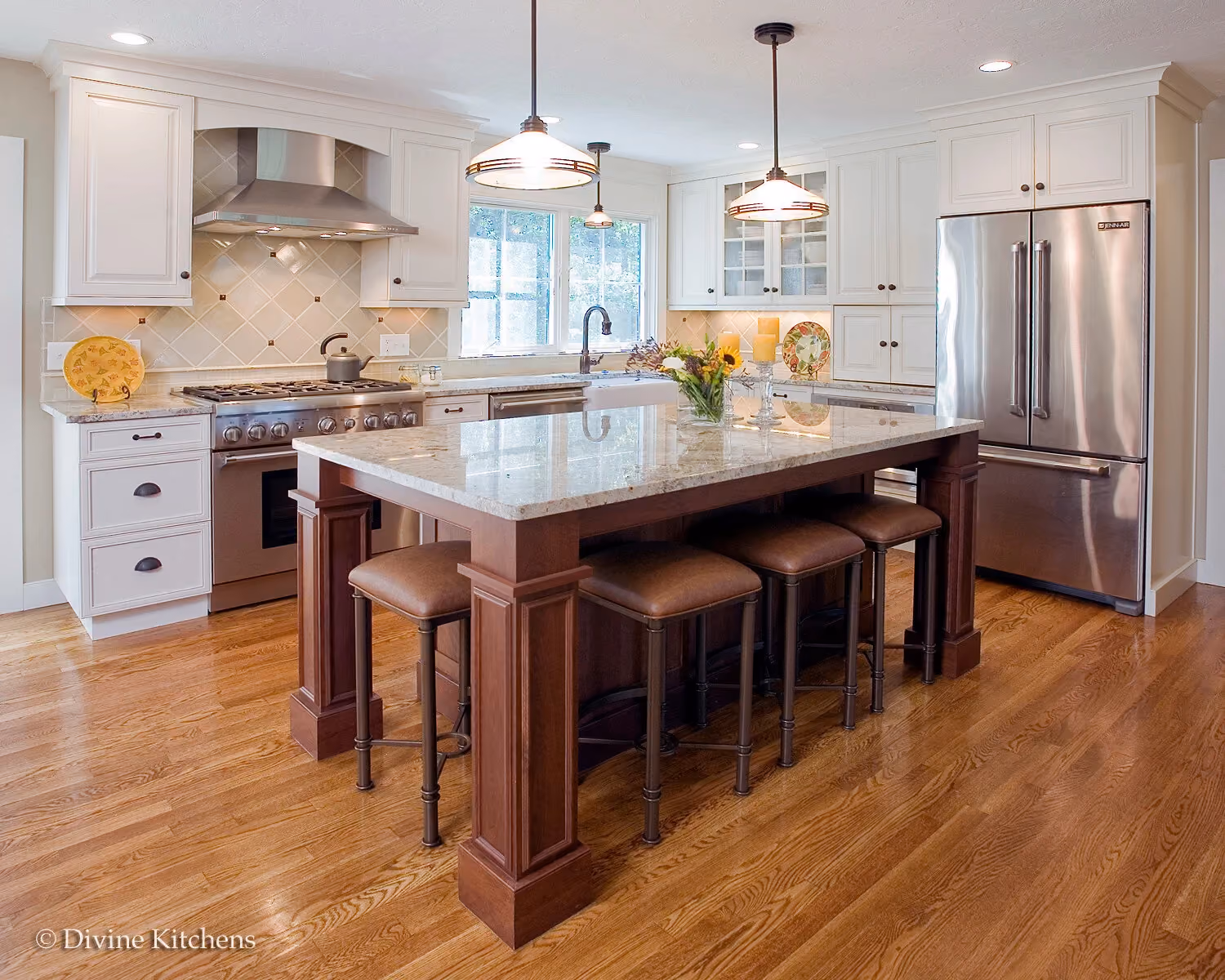 MetroWest Traditional Kitchen Two Tone Island, by Divine Design Center (view 5)