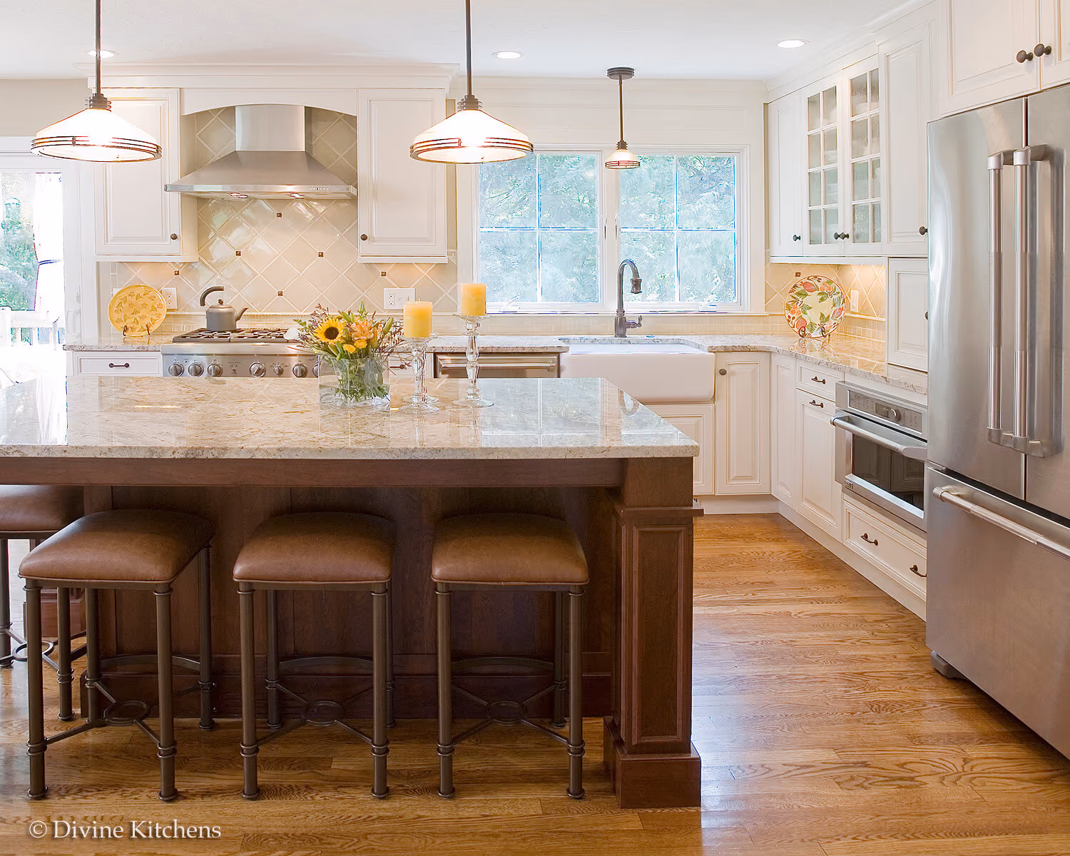 MetroWest Traditional Kitchen Two Tone Island, by Divine Design Center (view 3)