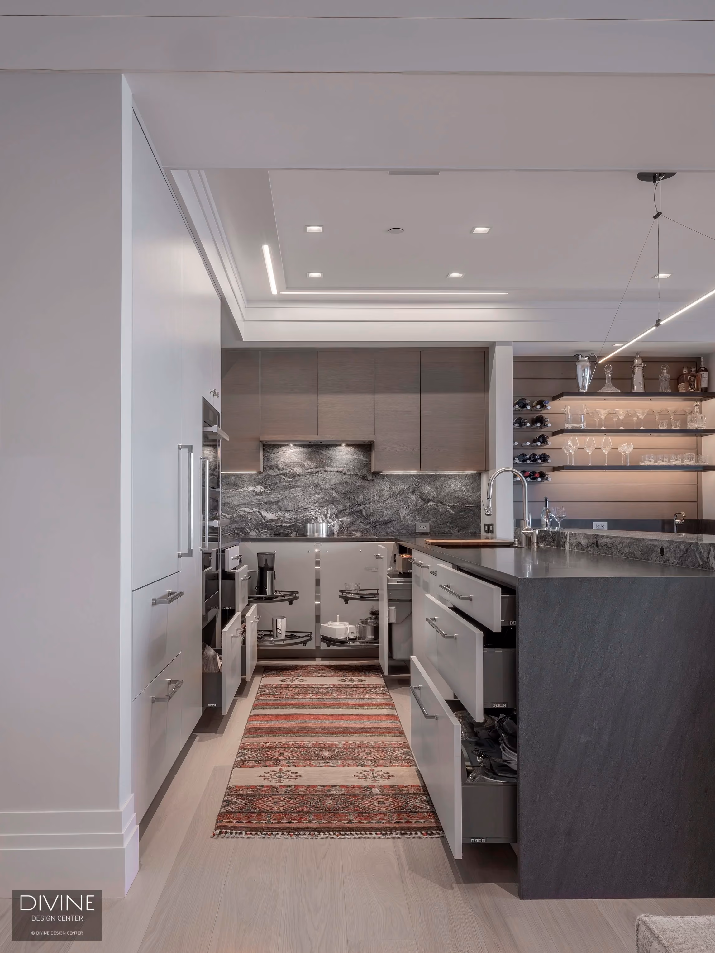 Boston Wharf Kitchen In Modern Apartment, by Divine Design Center (view 5)