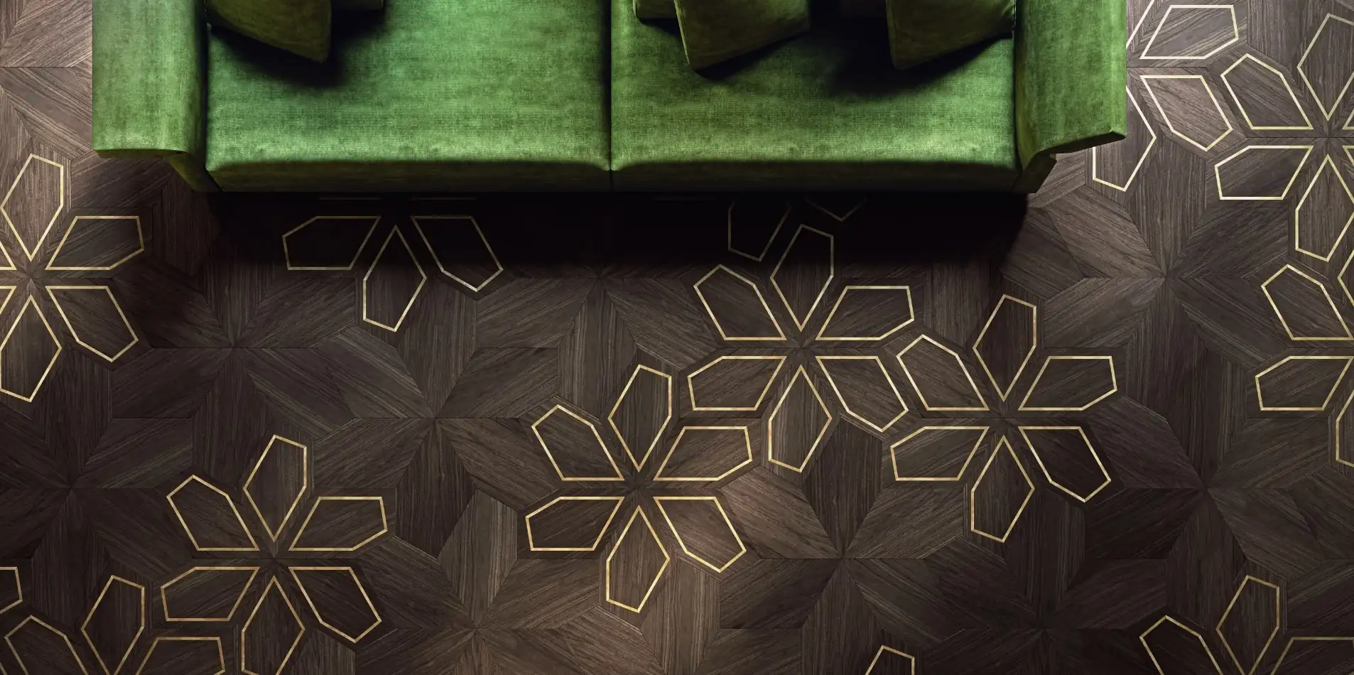 Foglie d'Oro Azalea panel with metal inlay