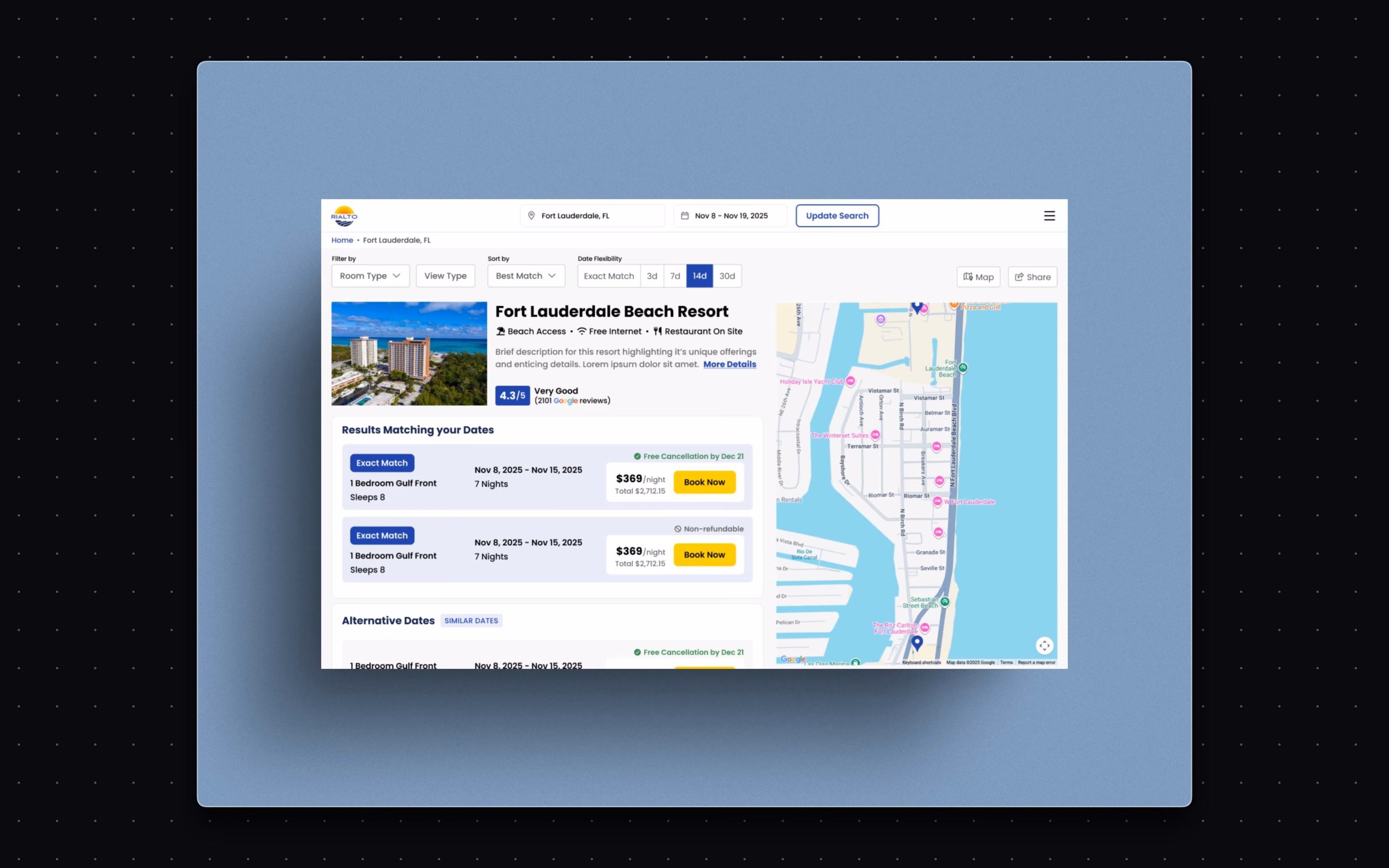 Rialto Vacations — Booking a timeshare like a hotel
