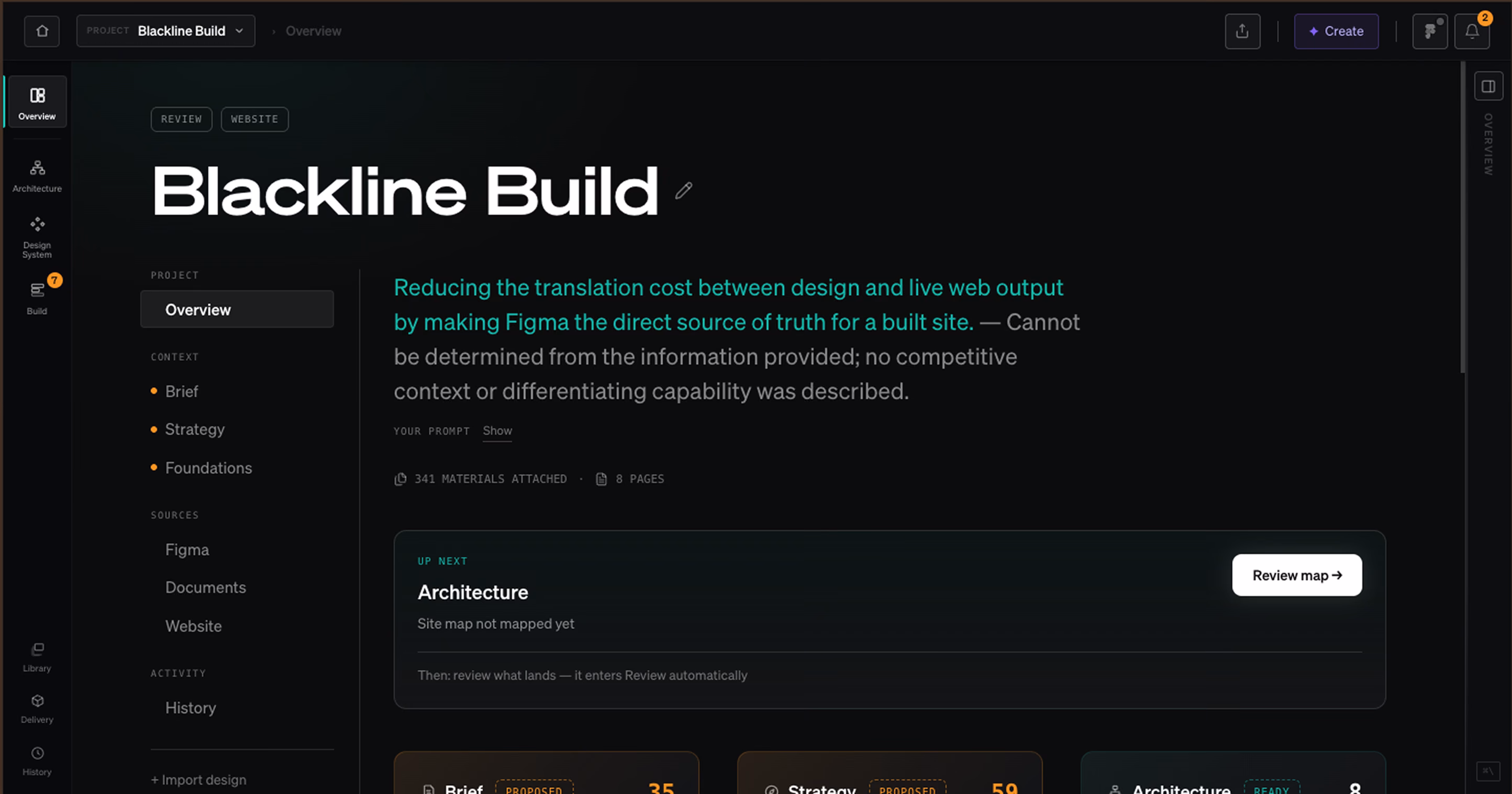 Design-system governance, AI-assisted generation and Figma integration in one product. Designed, architected and shipped end to end.