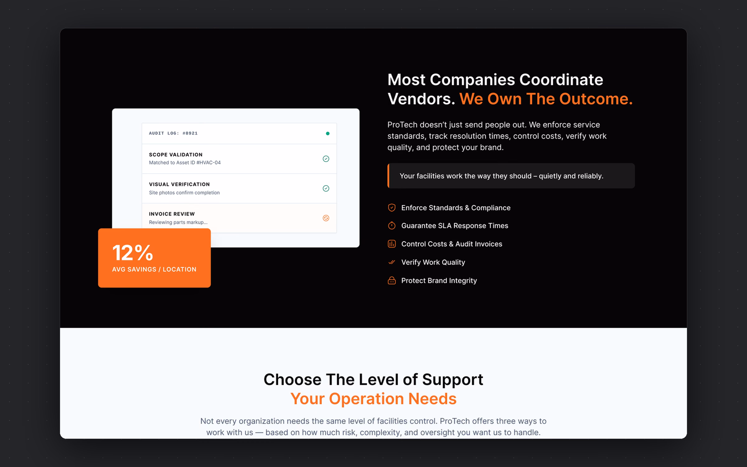 Draw the line between ProTech and every company that forwards work orders.