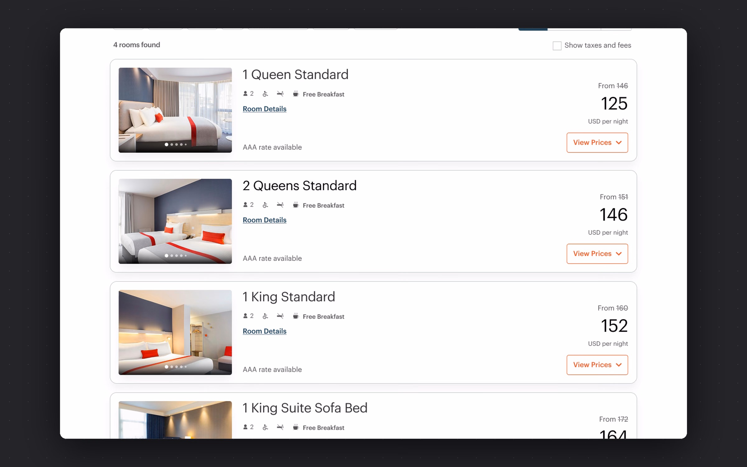 Handle the rates a guest brings with them — AAA, corporate, association — without a separate layout for each.