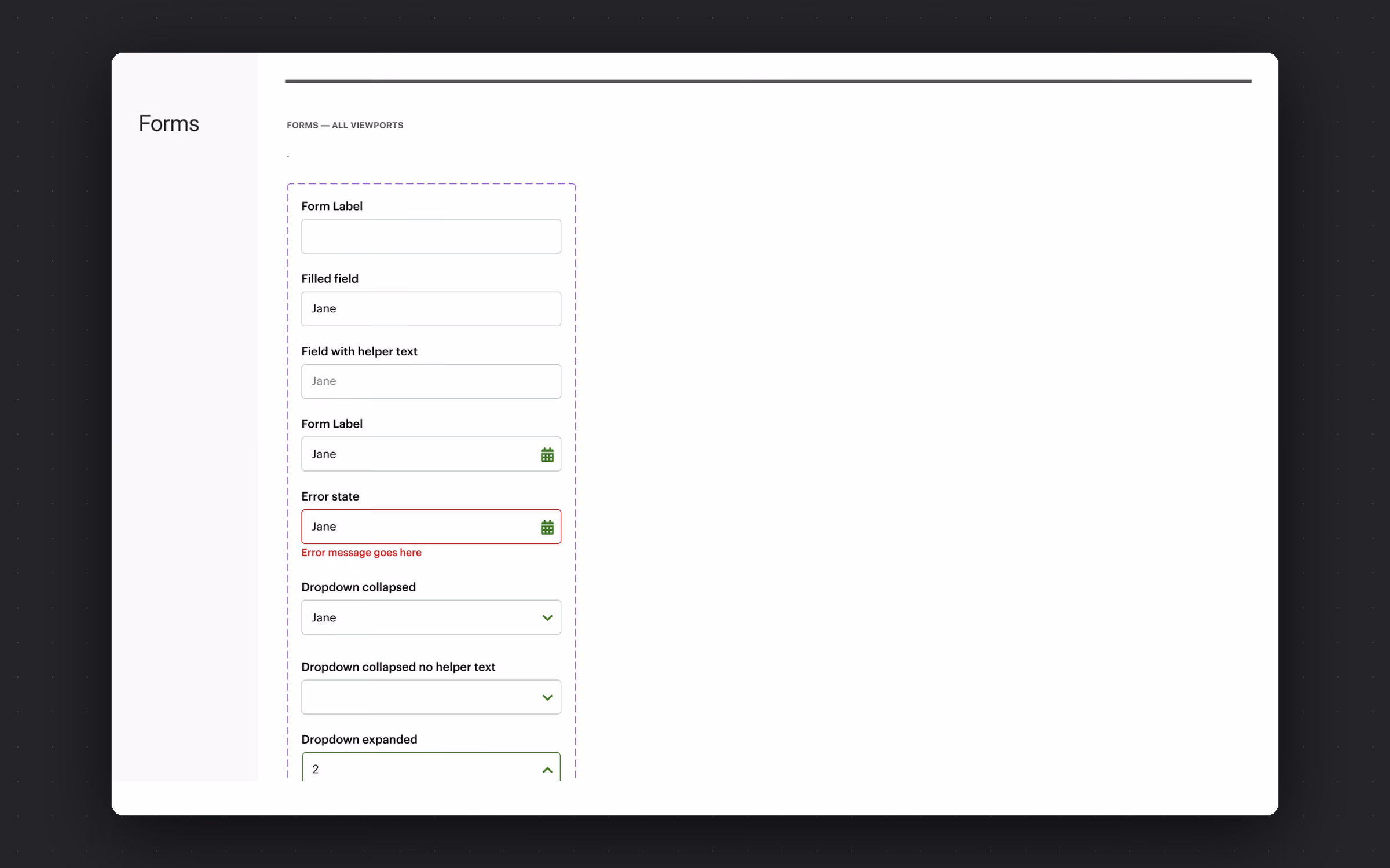 Specify the states a booking form reaches in practice, not just the empty one.