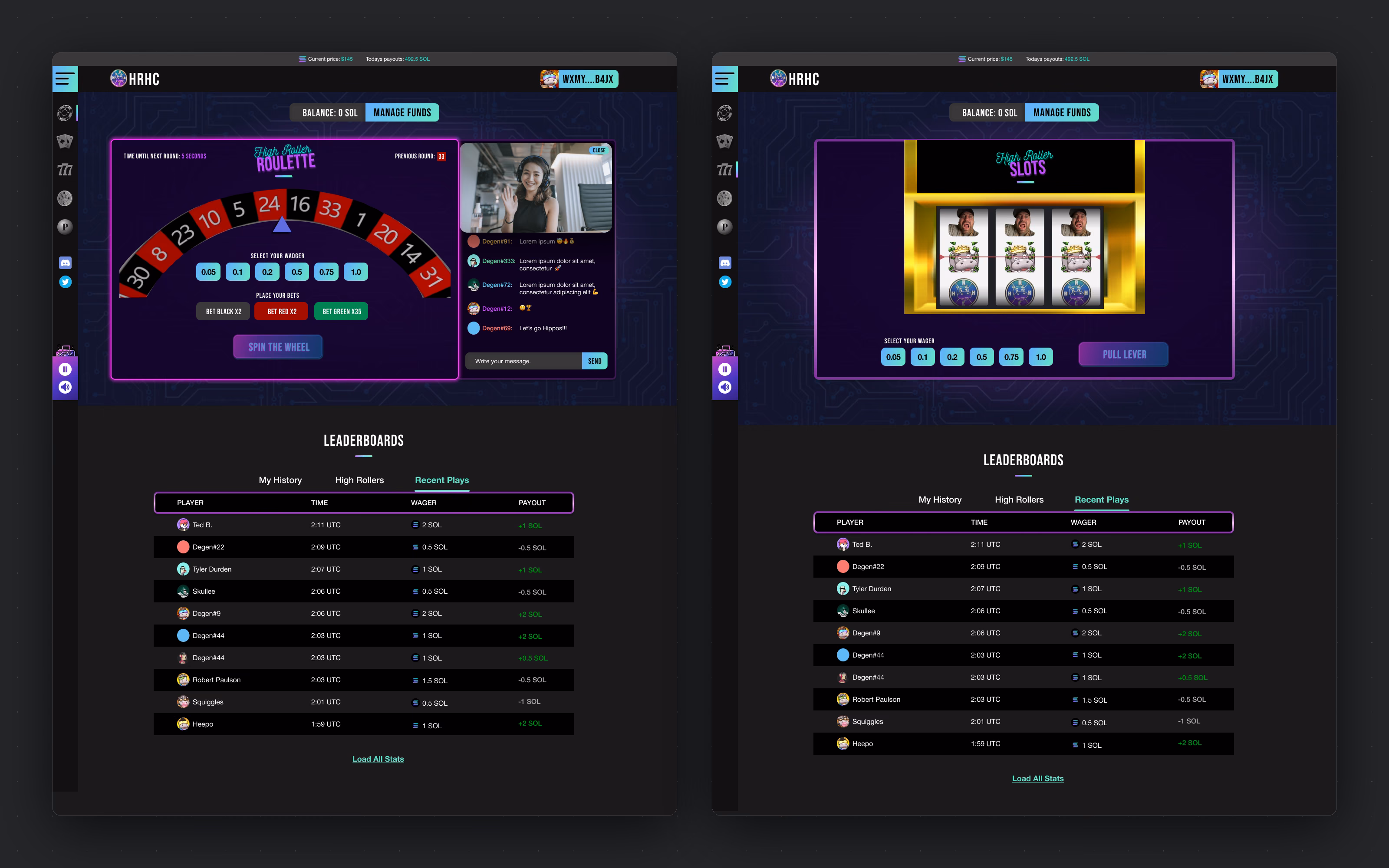 HRHC — Eight games, one wallet, one interface