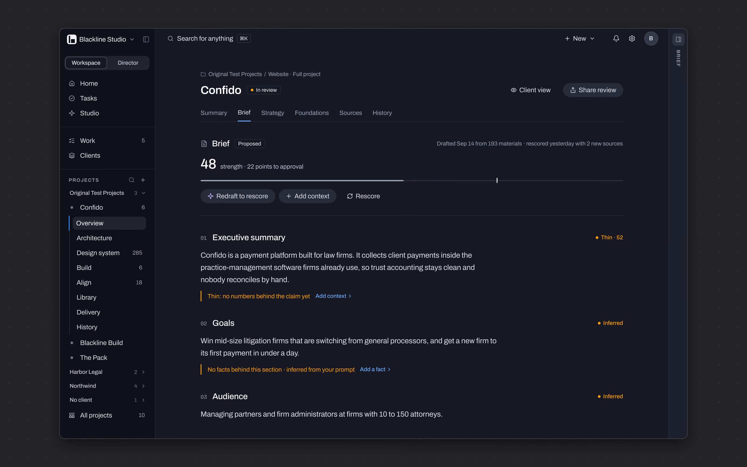 Make the brief something people read and approve, not a form they scroll past.
