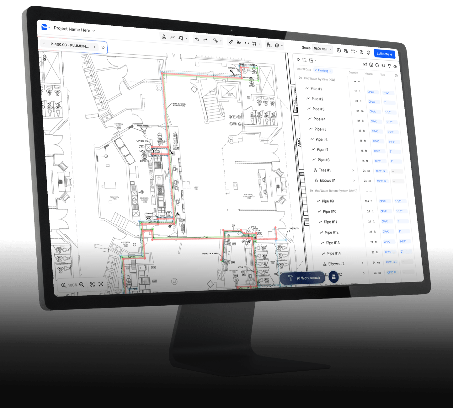 Bobyard plumbing takeoff software