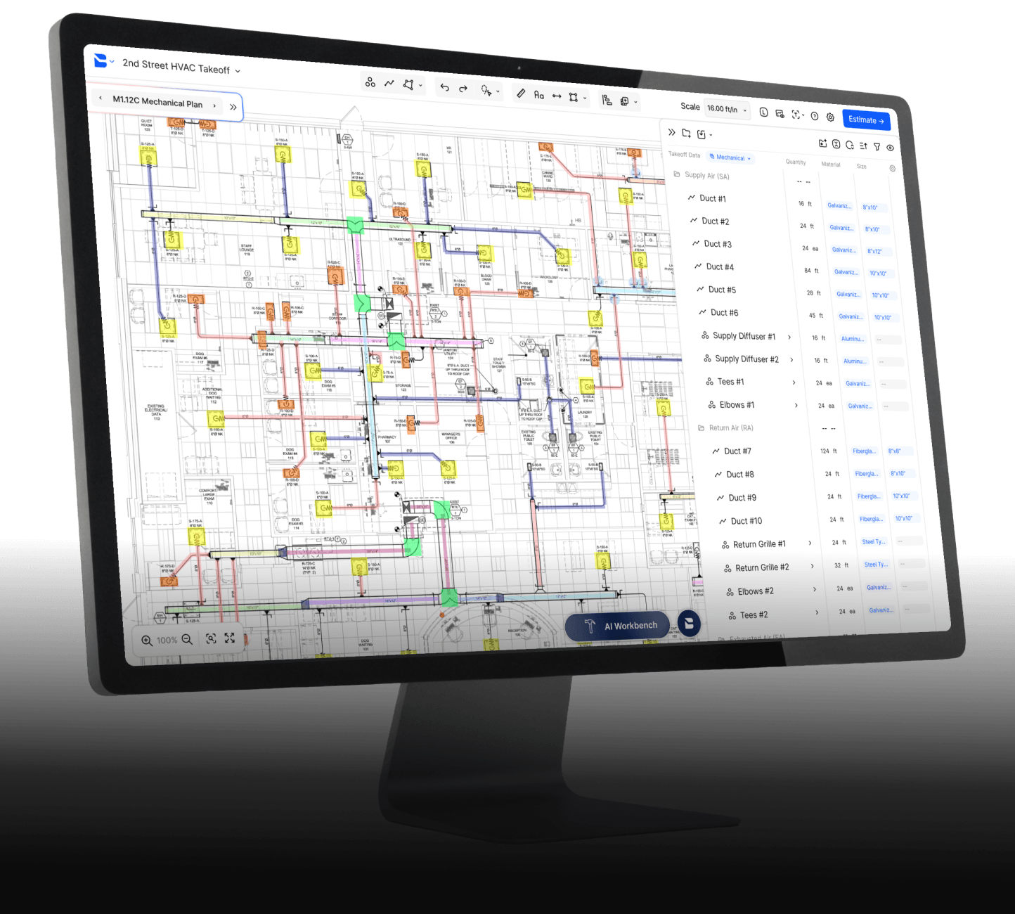 Bobyard mechanical takeoff software