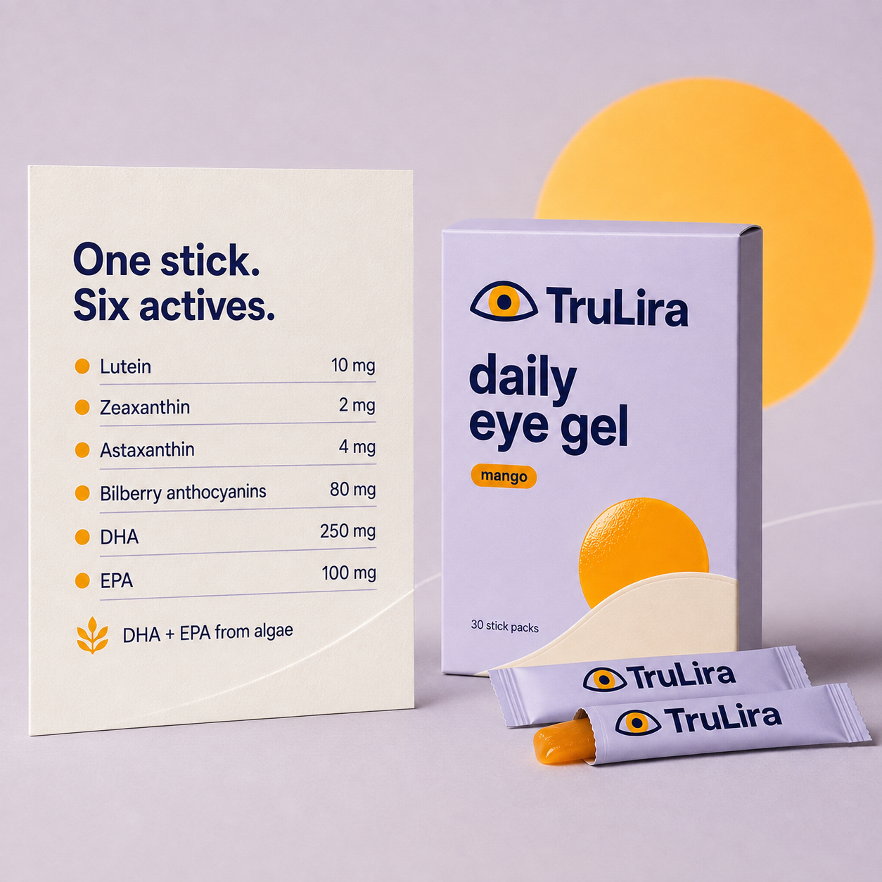 TruLira formula overview with six active ingredients and their amounts.