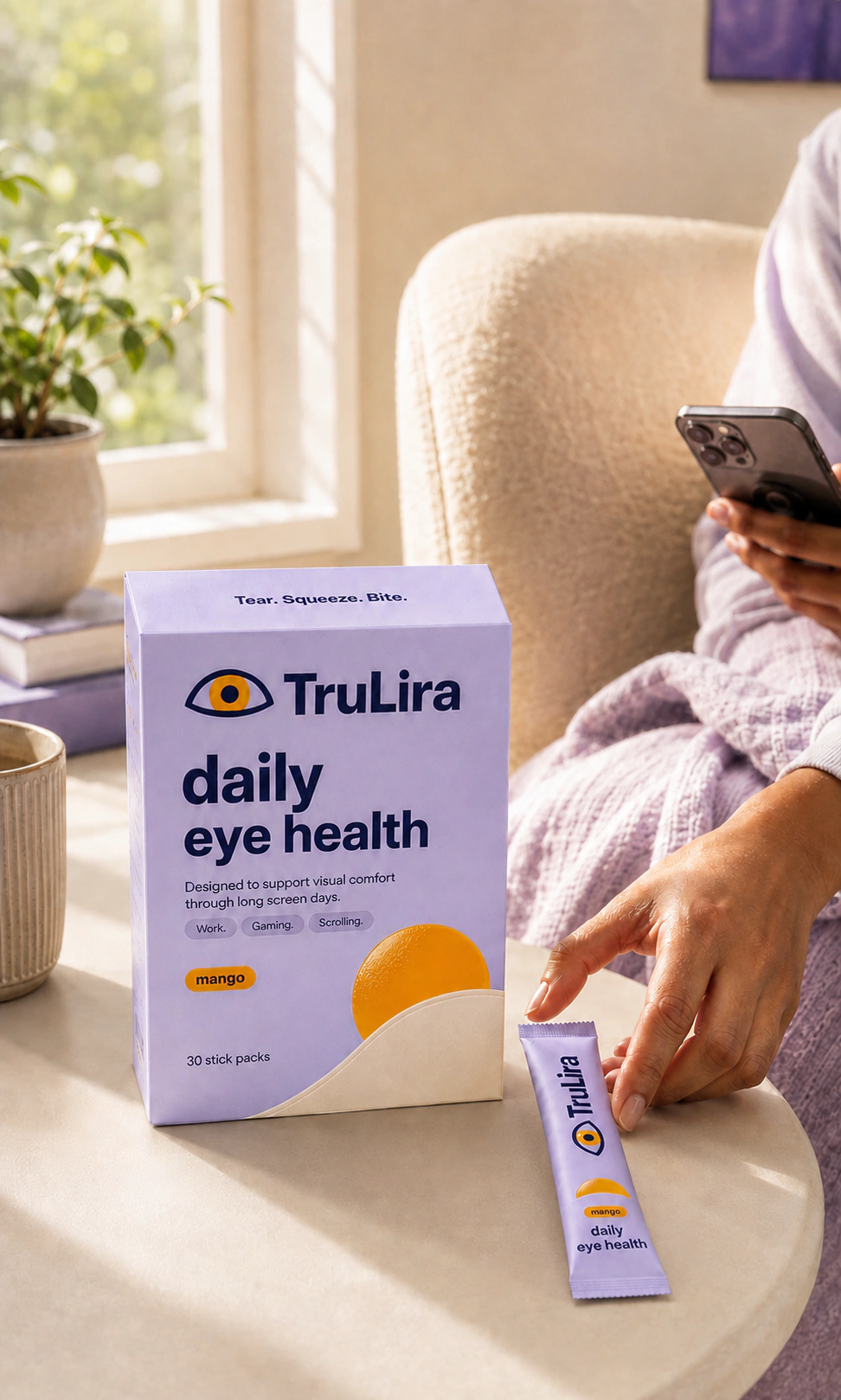 TruLira daily gel stick on the go.