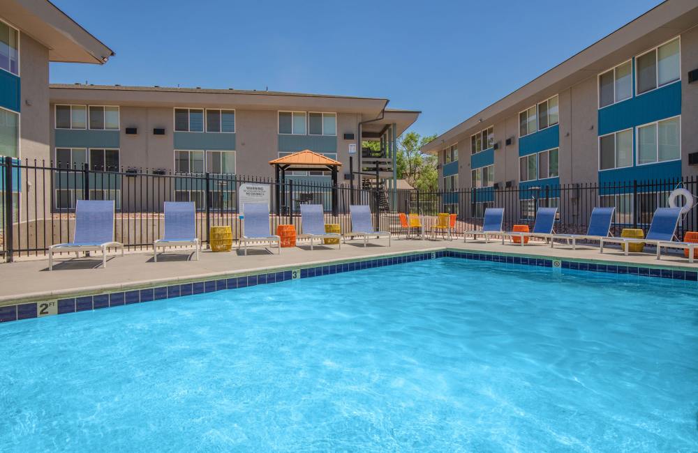 Pool with chairs