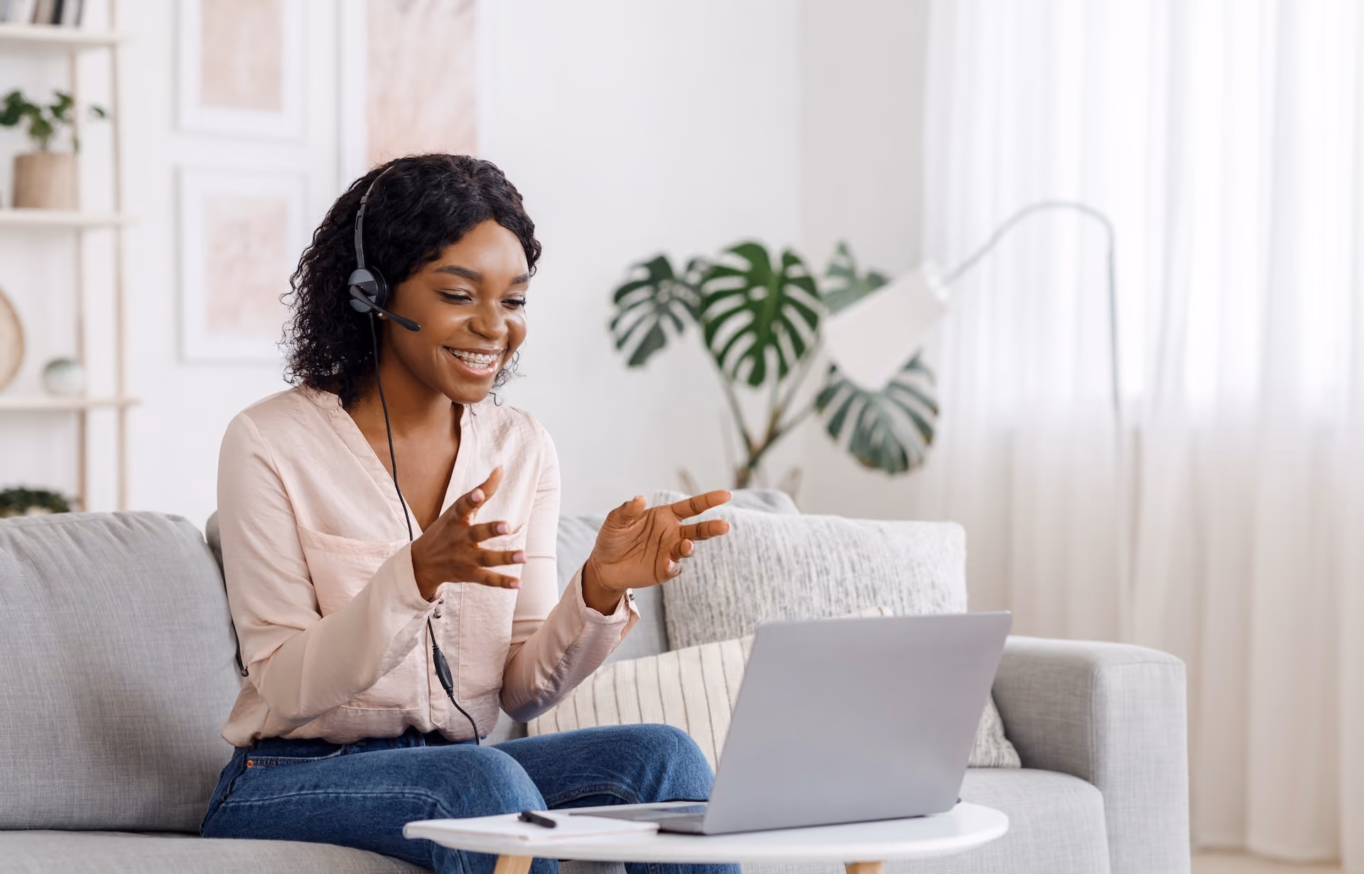 Woman working from home