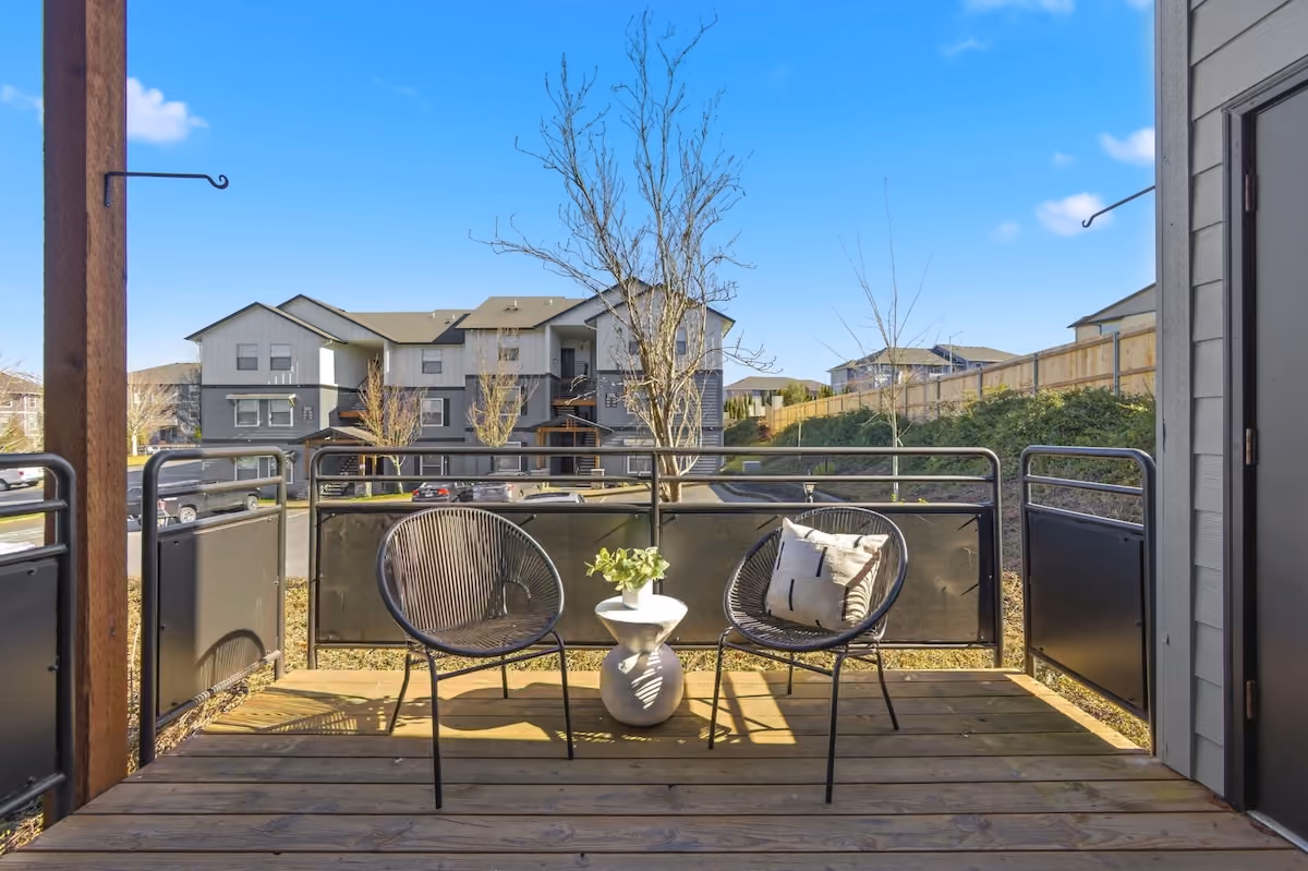 Private balcony at Orchard Ridge in Salem, Oregon