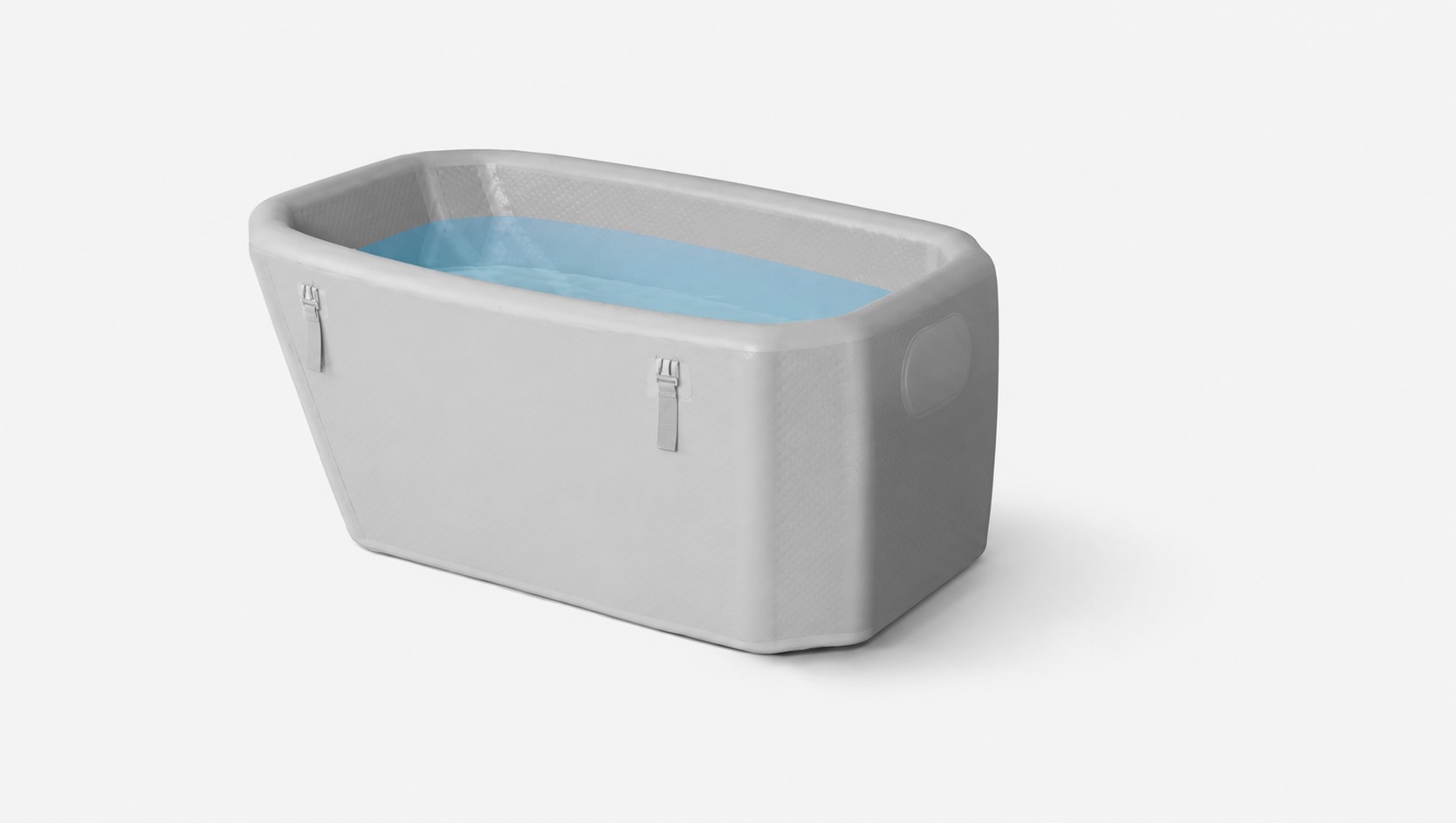Gray inflatable cold plunge tub