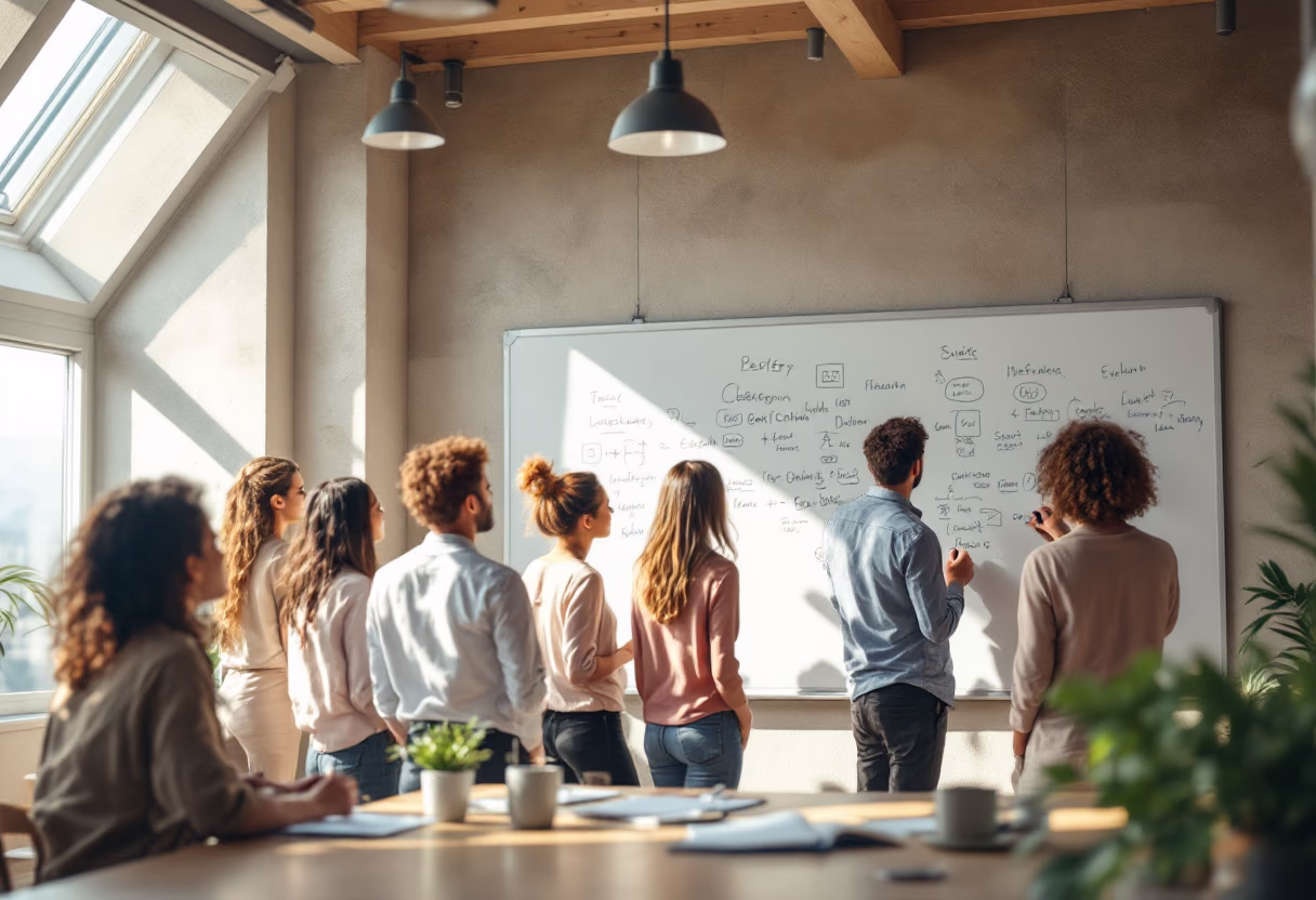 image of brainstorming session (for a productivity tools business)