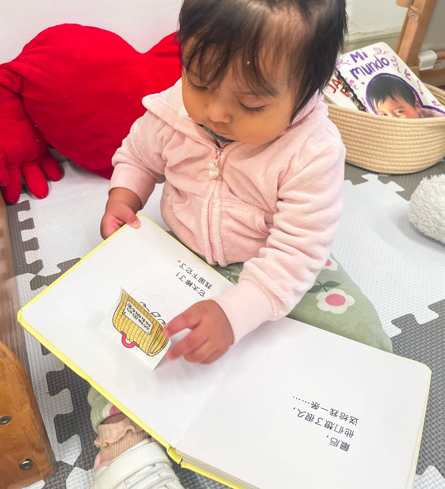 Student reads a Mandarin book