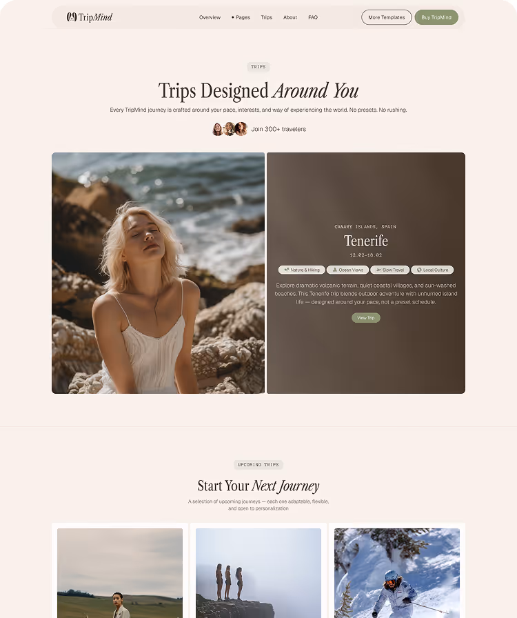 Travel studios & Custom trip Webflow Template