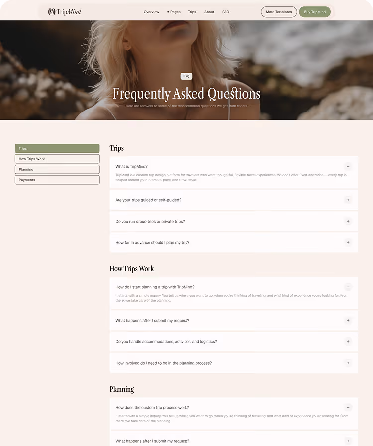 Travel studios & Custom trip Webflow Template
