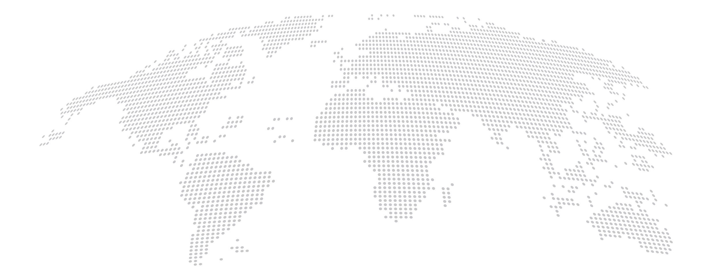 World map represented by gray dots on a black background.