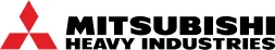 Mitsubishi Heavy Industries logo with three red diamonds arranged in a triangular shape to the left of the bold black text.